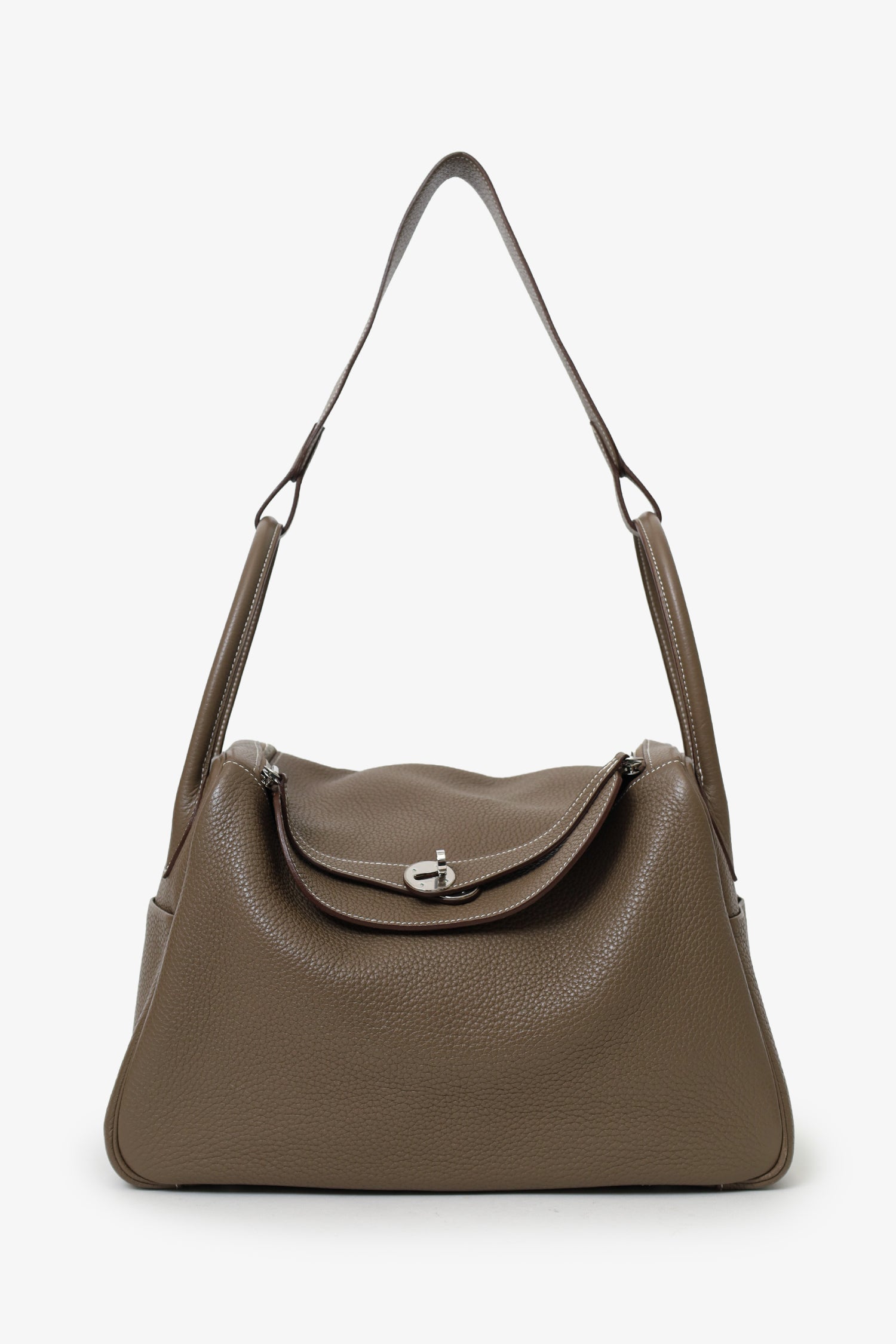 Hermès 2013 Etoupe Clemence Leather Lindy 34