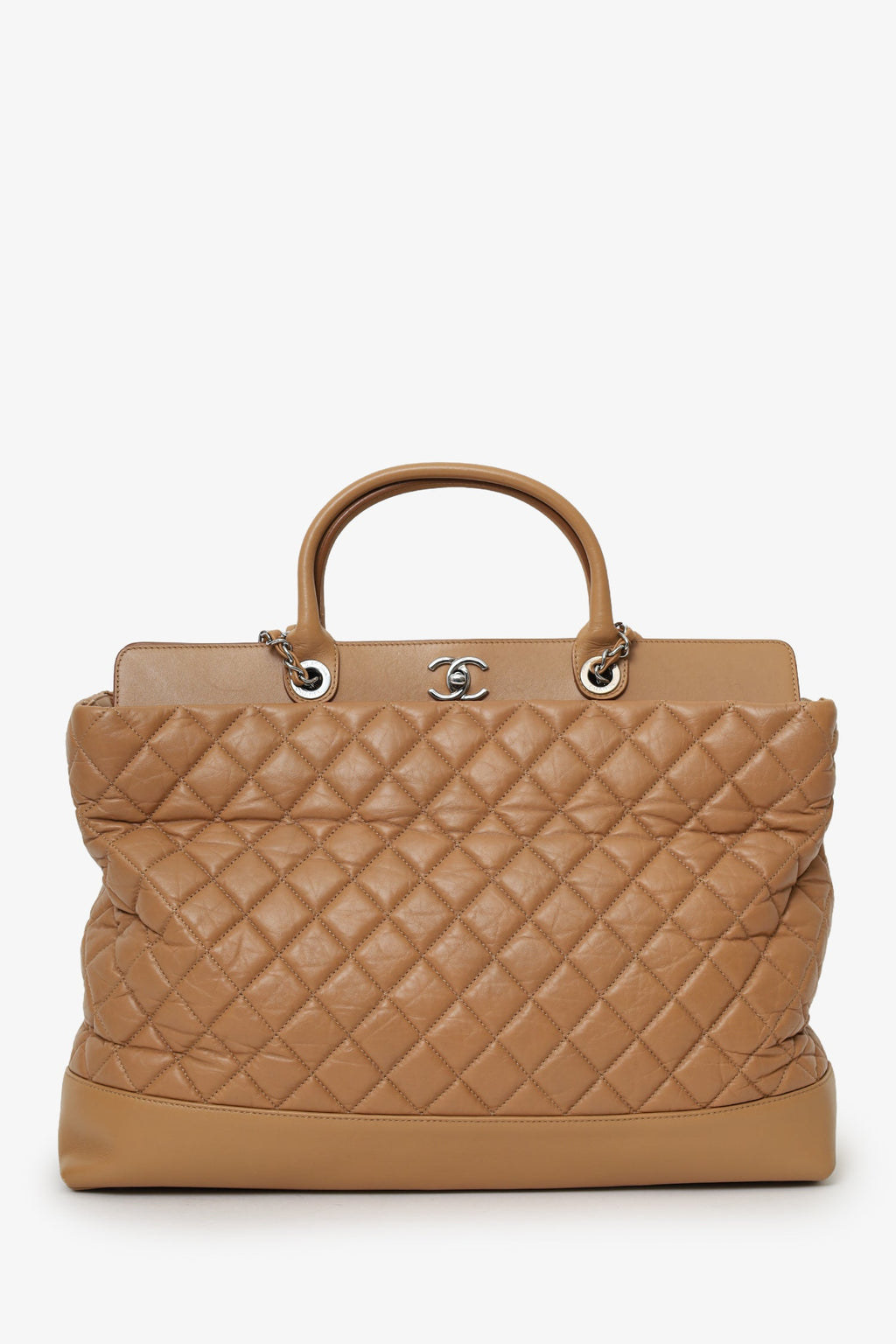 Pre-Loved Chanel™ 2011/12 Brown Leather Quilted Be 'CC' Tote