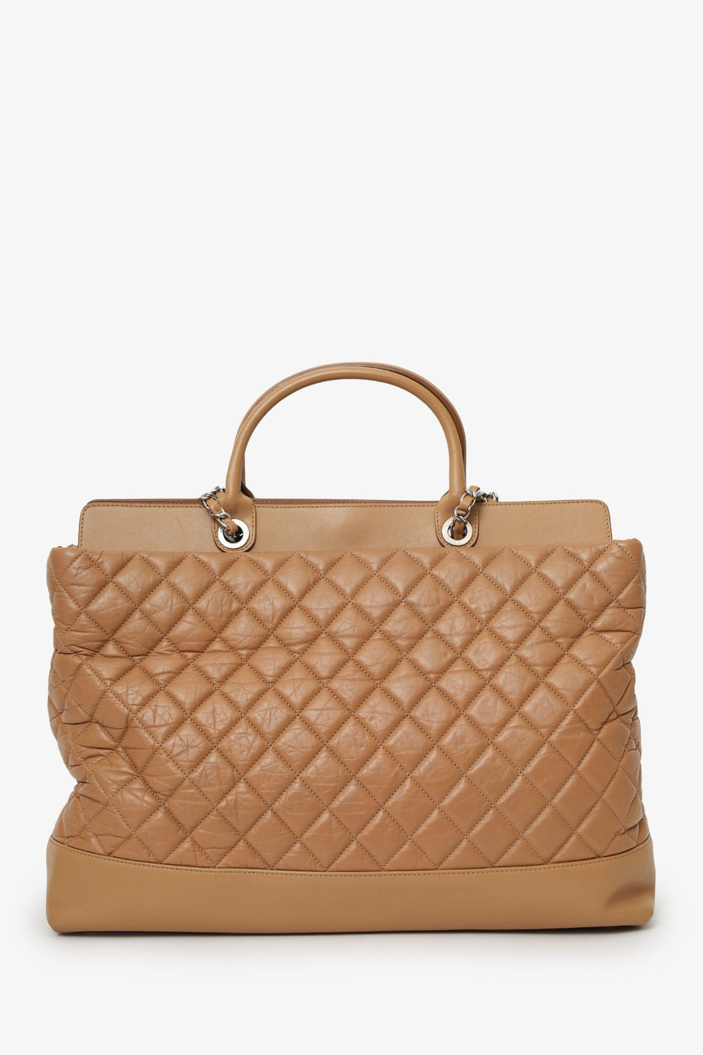Pre-Loved Chanel™ 2011/12 Brown Leather Quilted Be 'CC' Tote