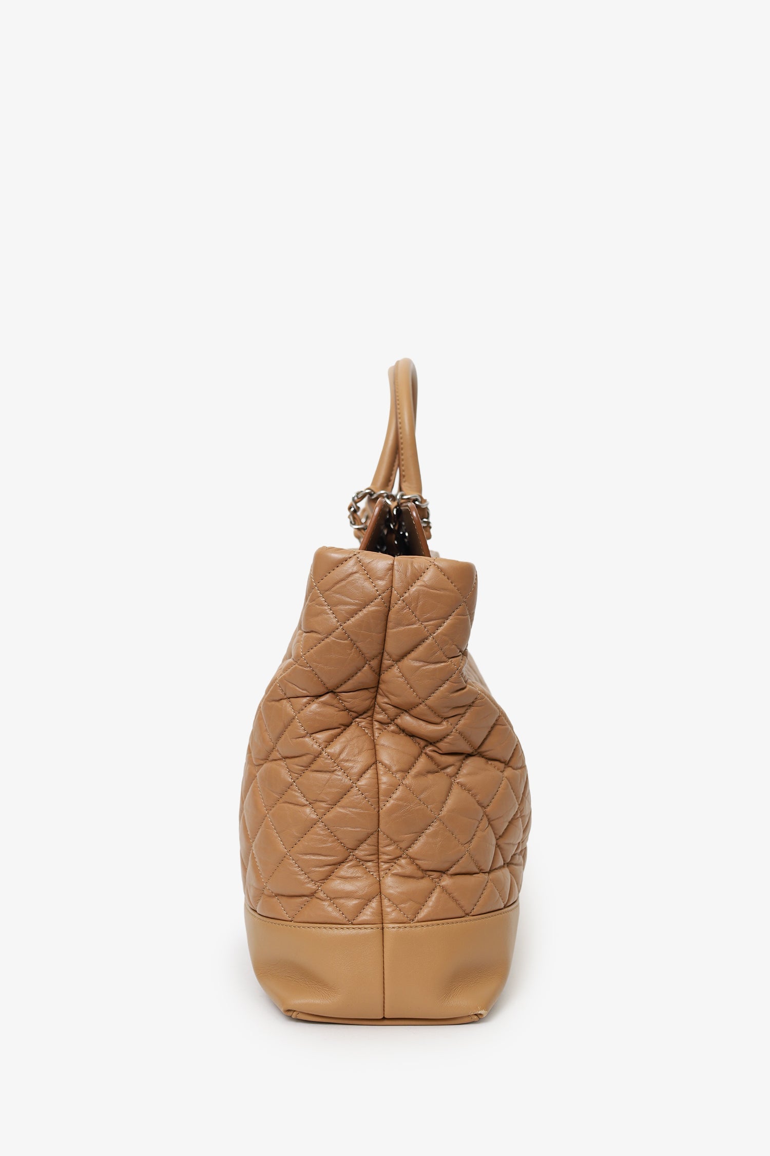Pre-Loved Chanel™ 2011/12 Brown Leather Quilted Be 'CC' Tote