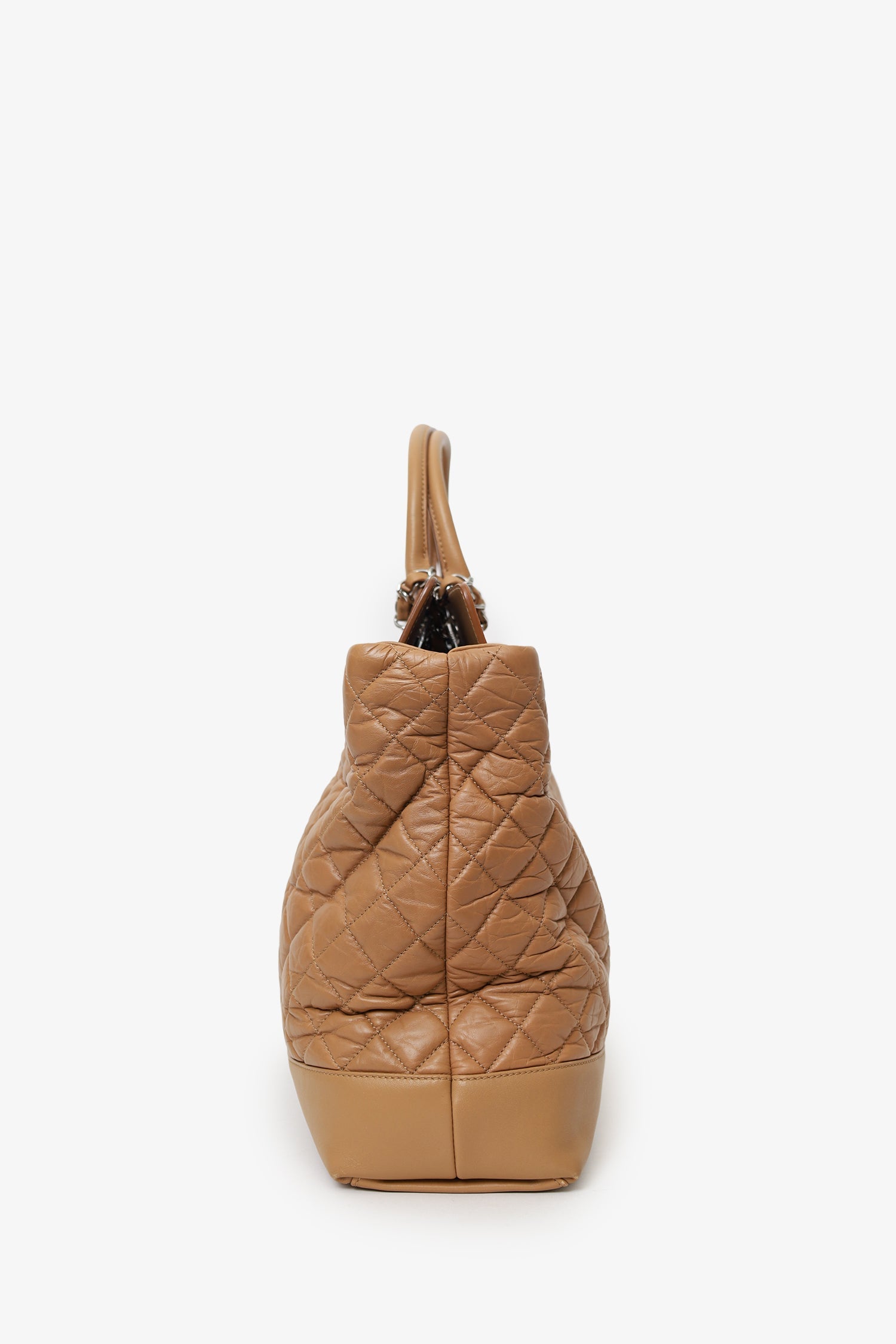 Pre-Loved Chanel™ 2011/12 Brown Leather Quilted Be 'CC' Tote