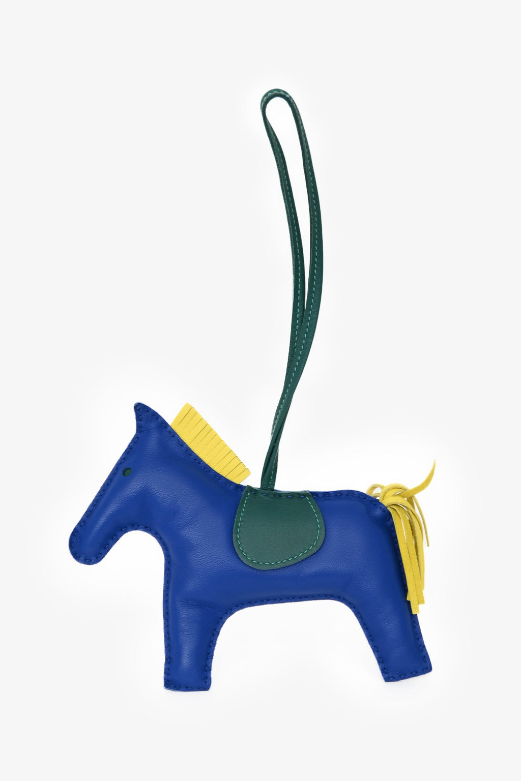 Hermès Blue/Yellow/Green Tricolour Milo Leather Rodeo GM Charm