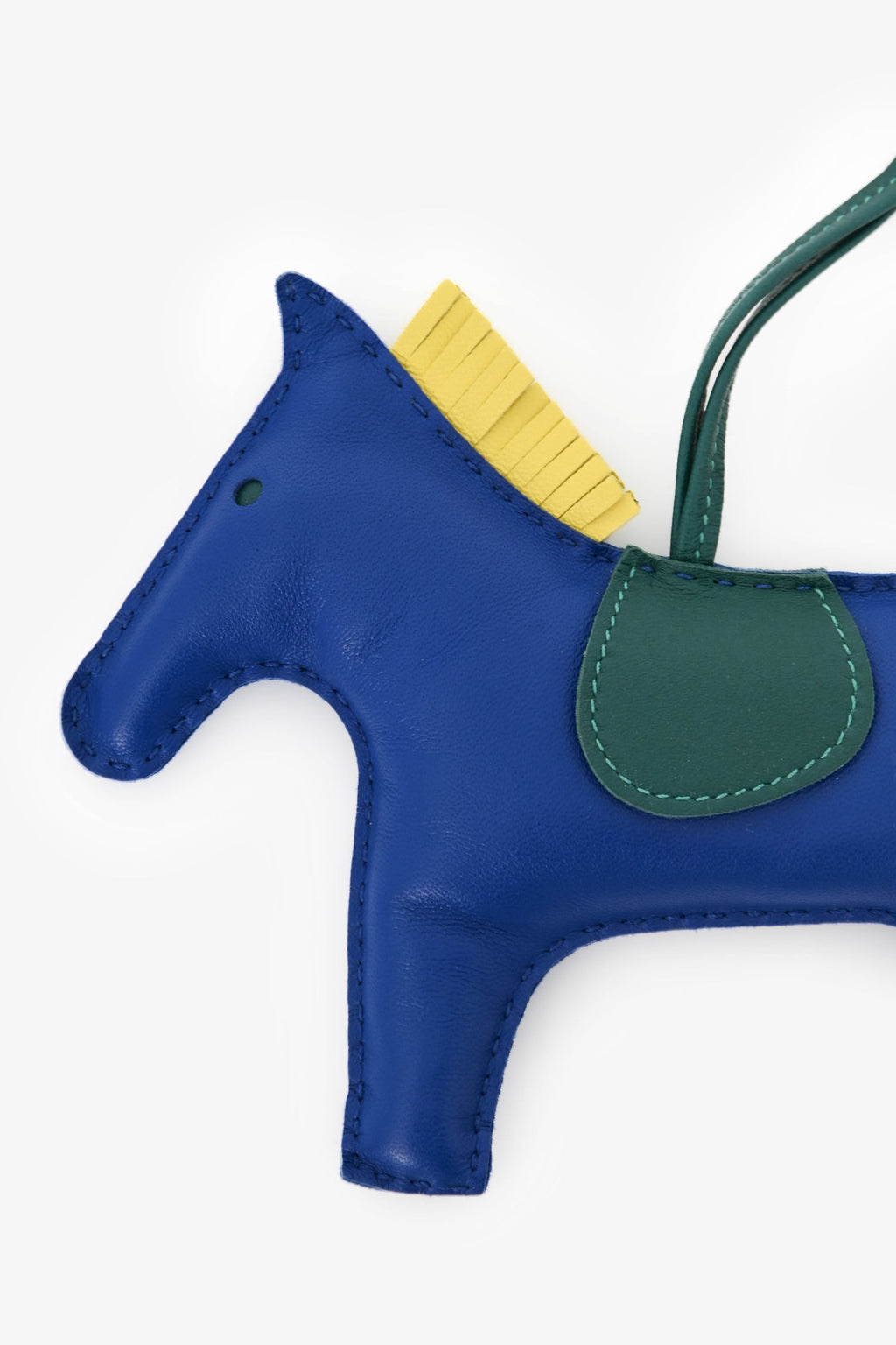 Hermès Blue/Yellow/Green Tricolour Milo Leather Rodeo GM Charm