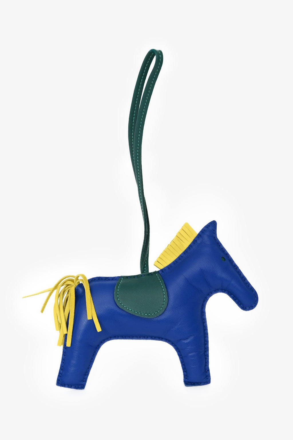 Hermès Blue/Yellow/Green Tricolour Milo Leather Rodeo GM Charm