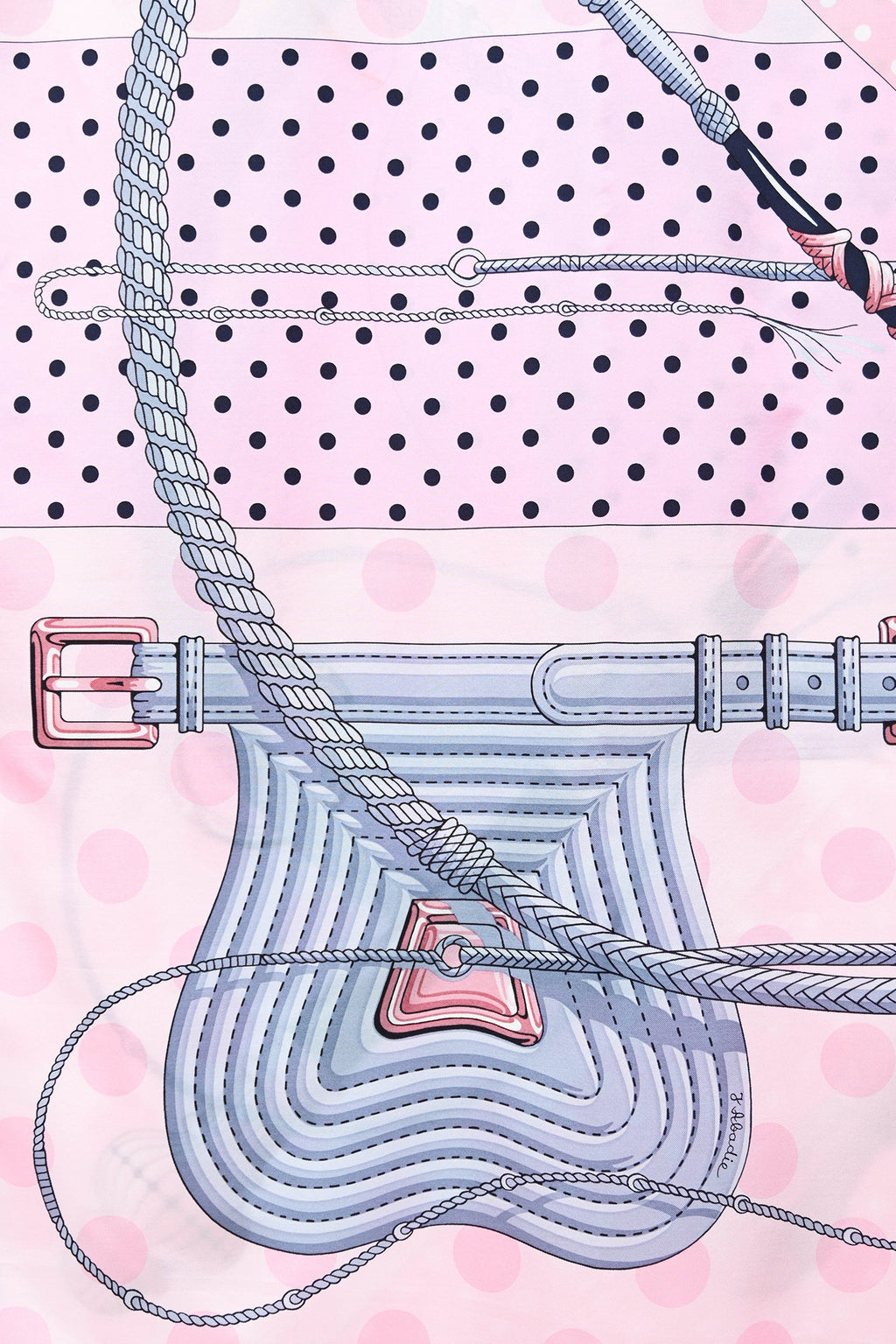 Hermès Pink/Light Blue Silk 'Clic Clac' Shawl 140