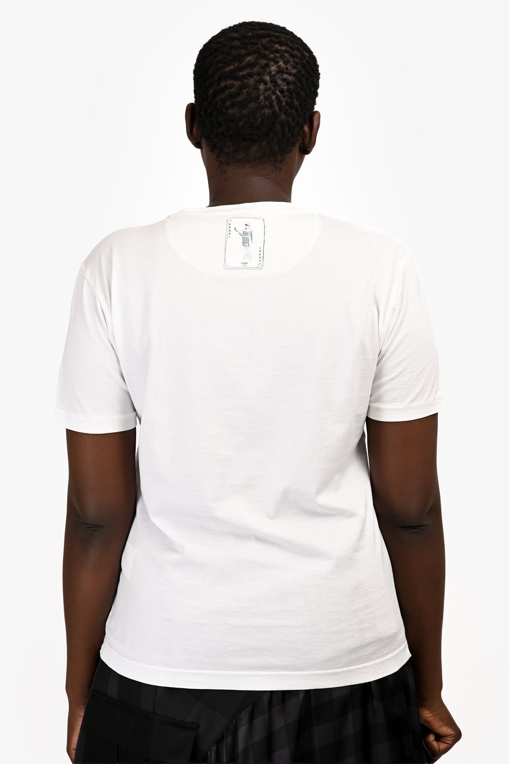 Fendi White Cotton 'Jokarl' Graphic T-Shirt Size L