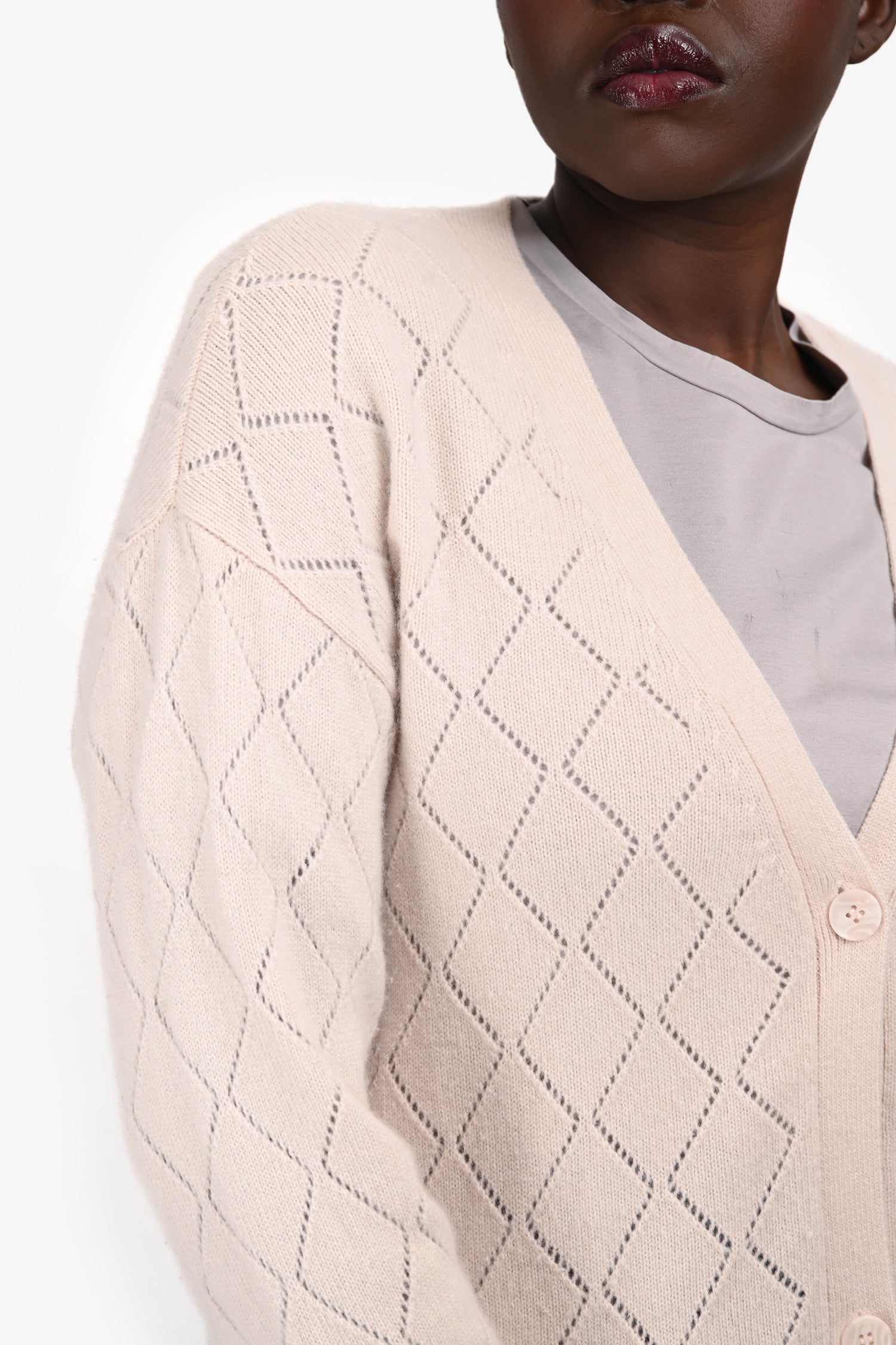 Sablyn Light Pink Cashmere Long Button-Up igan Size M