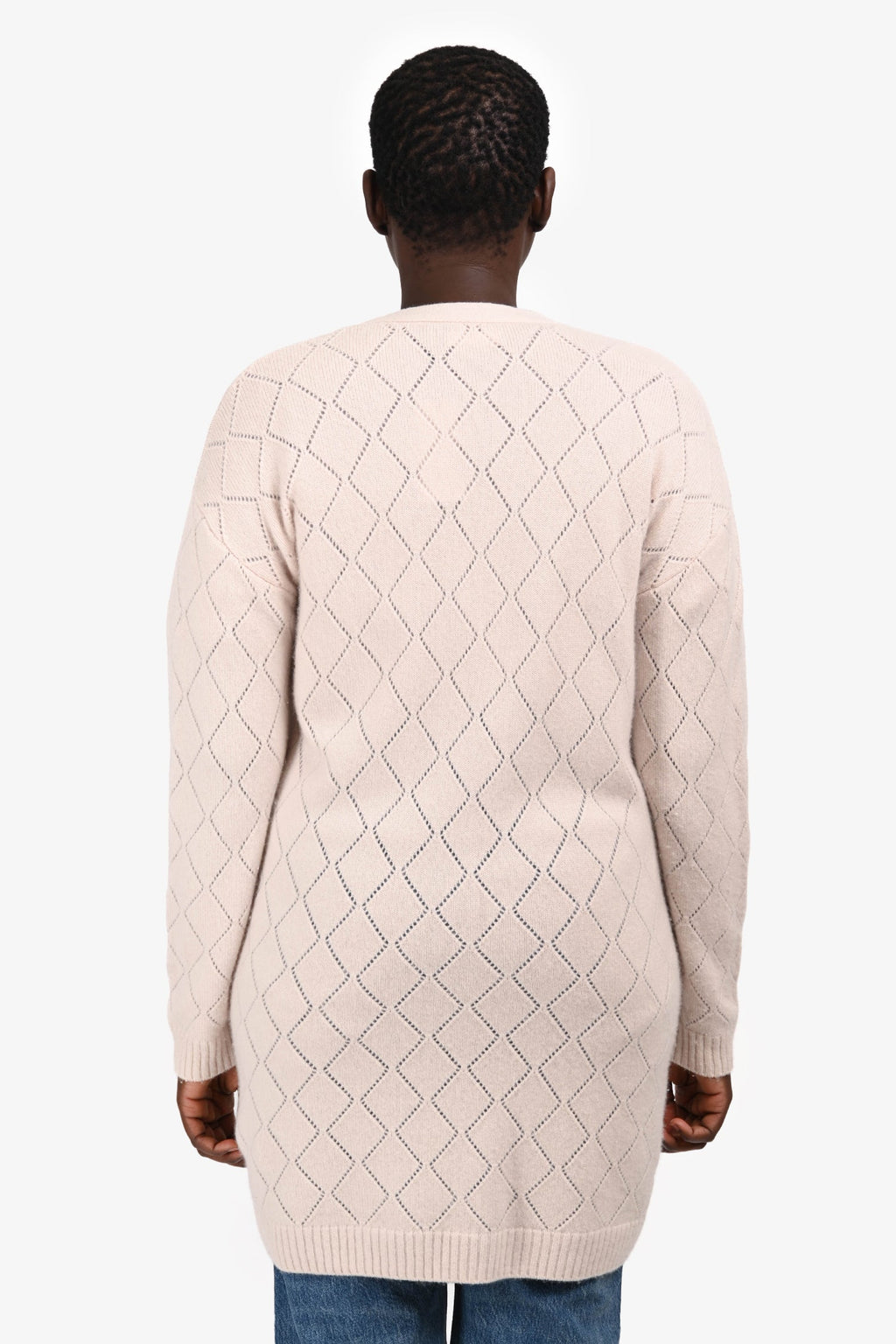 Sablyn Light Pink Cashmere Long Button-Up igan Size M