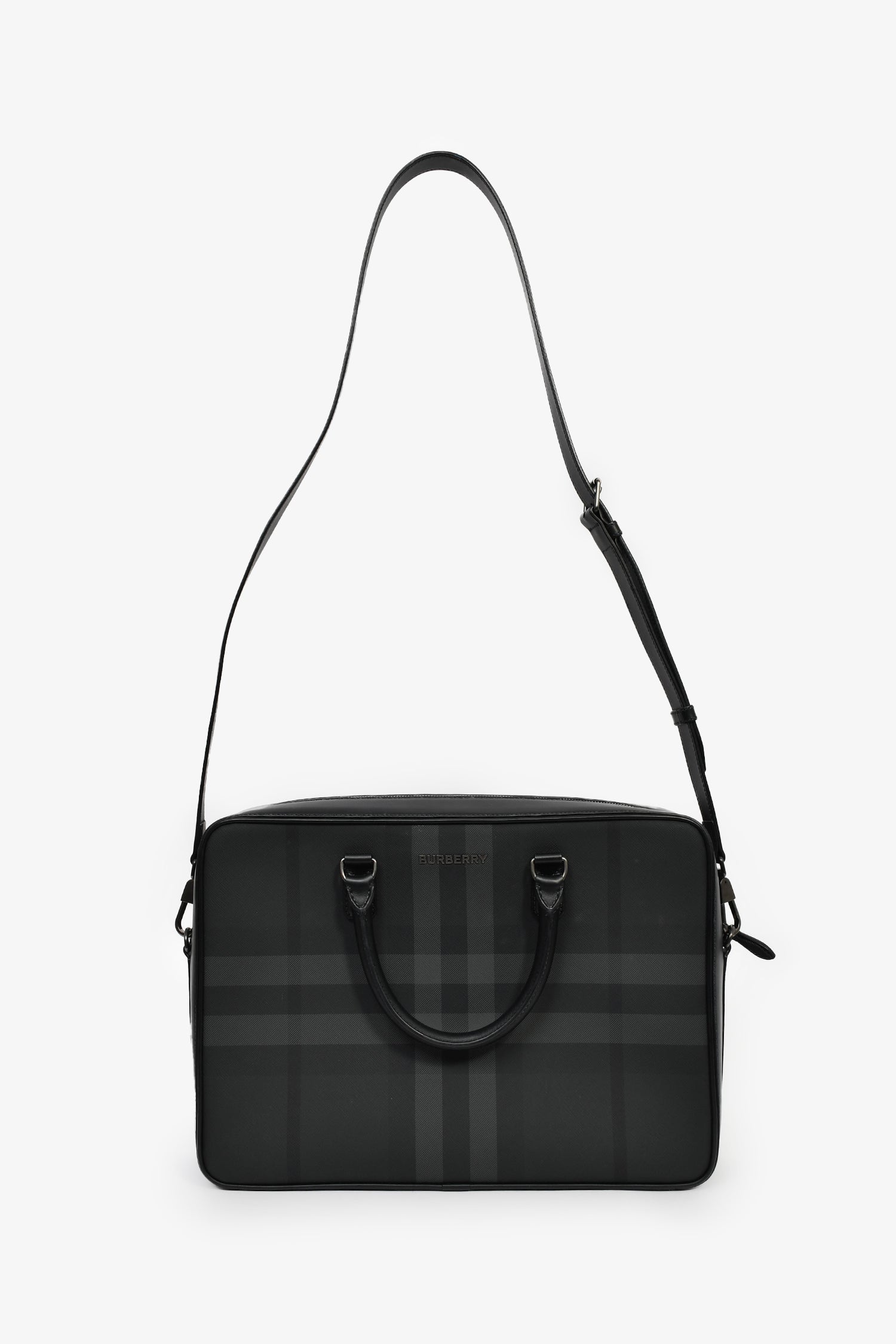 Burberry Black Leather 'Ainsworth' Briefcase With Strap