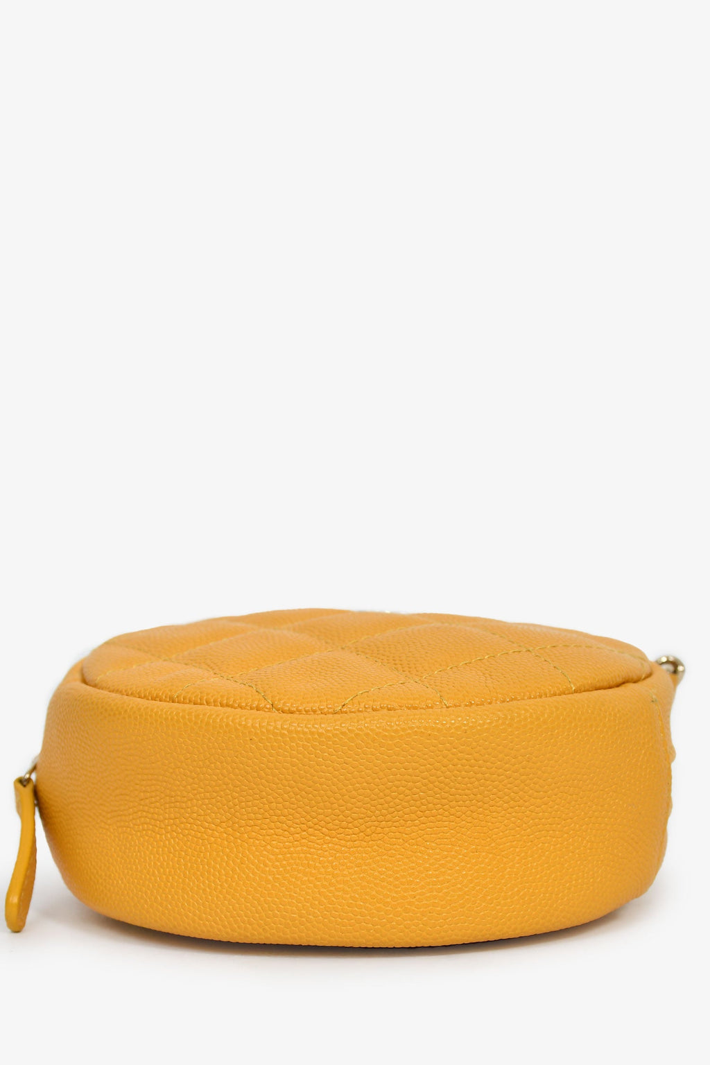 Pre-Loved Chanel™ 2018-19 Yellow Caviar Leather Round Chain Bag