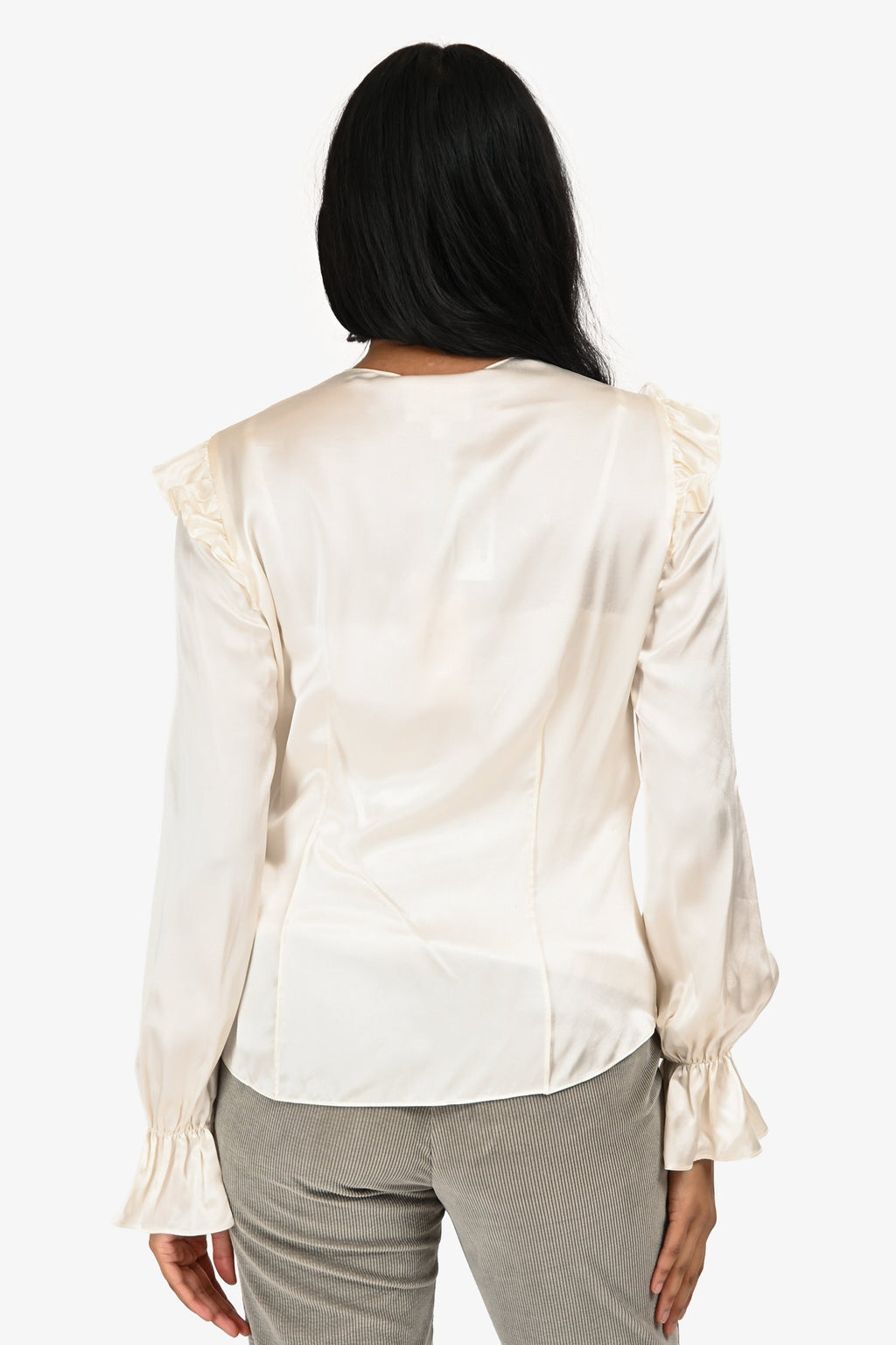 Cinq à Sept Cream Silk Button Up Blouse Size XS