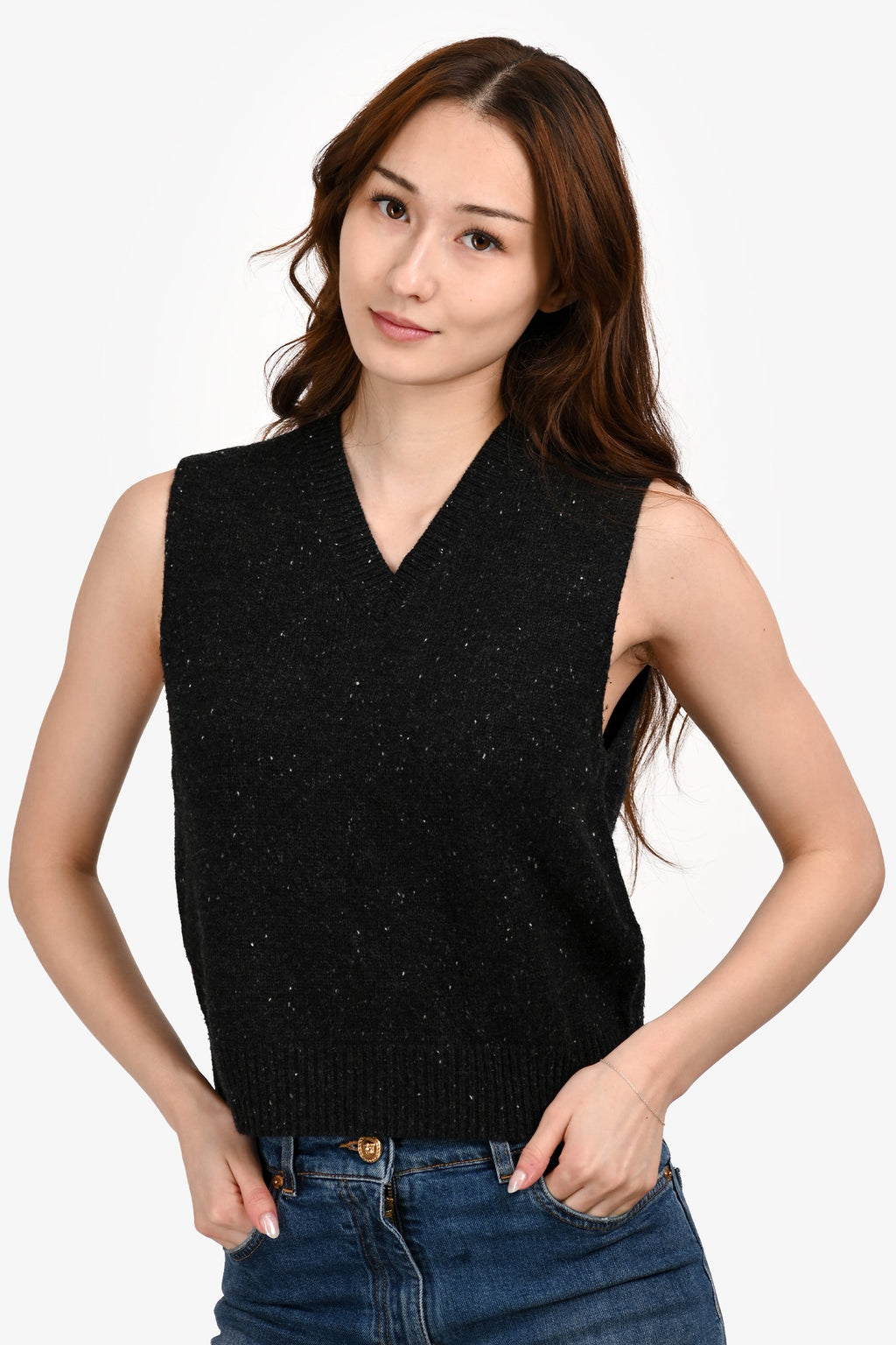 Theory Charcoal Wool Blend Vest Size M