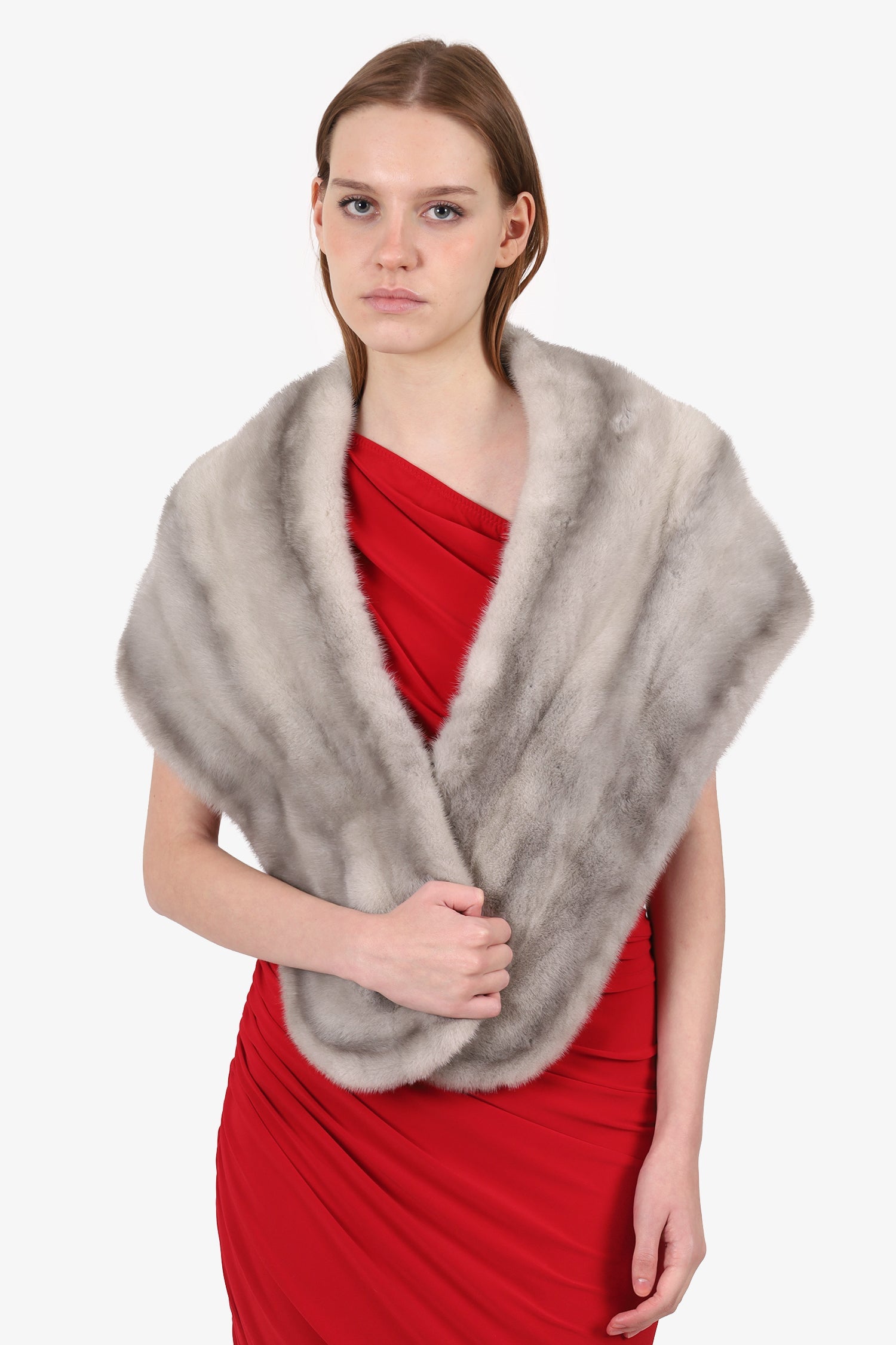 Peerage Fur Co. Vintage Grey Mink Fur Stole Shawl