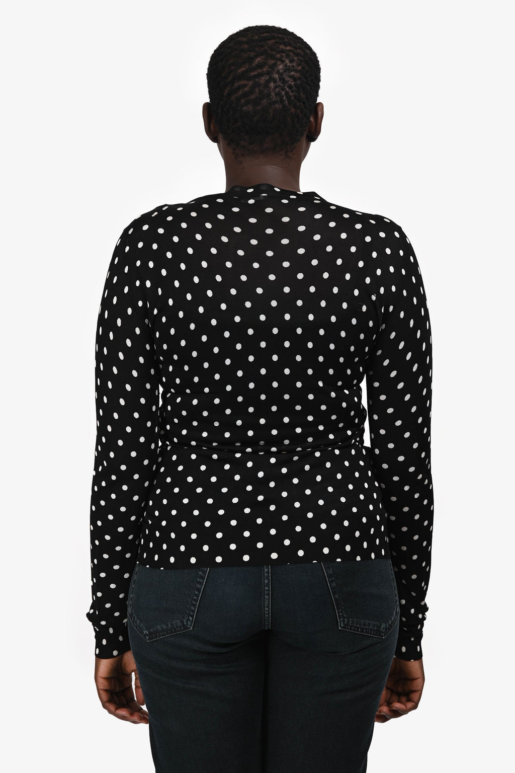 Dolce & Gabbana Black/White Polka Dot igan Size 44