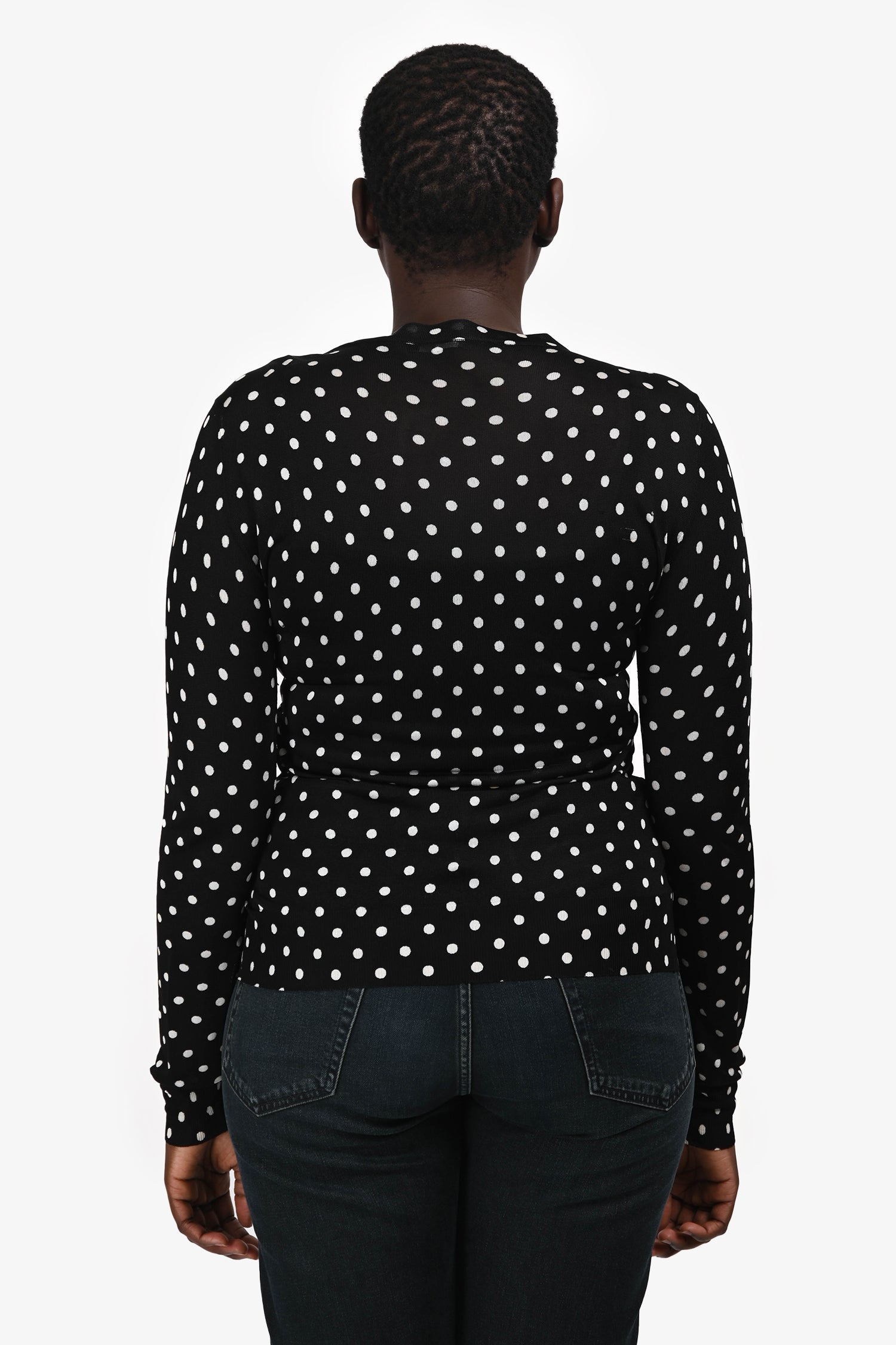 Dolce & Gabbana Black/White Polka Dot igan Size 44