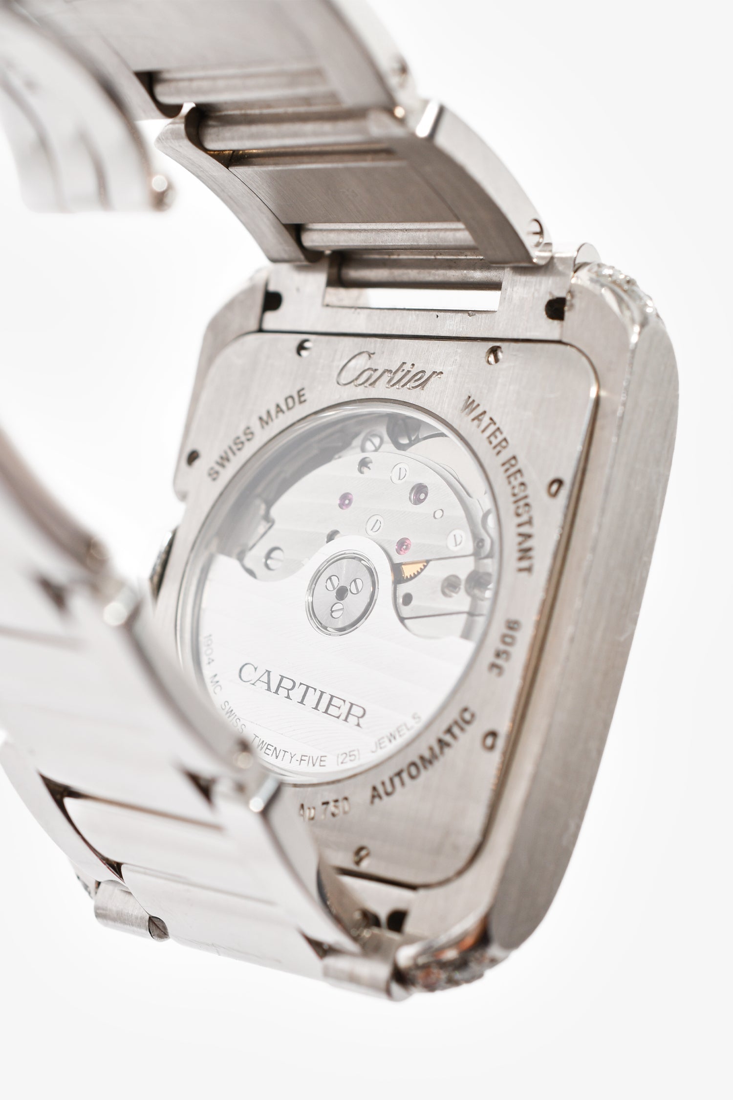 Cartier 18K White Gold Diamonds Automatic XL 'Tank Anglaise' Watch