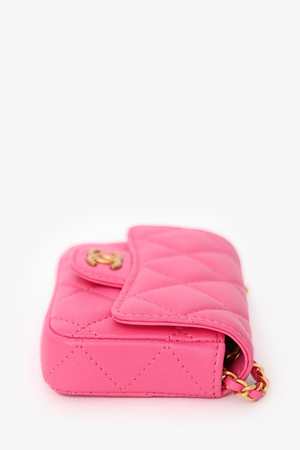 Pre-Loved Chanel™ Pink Lambskin Leather Mini CC Coco Belt Bag