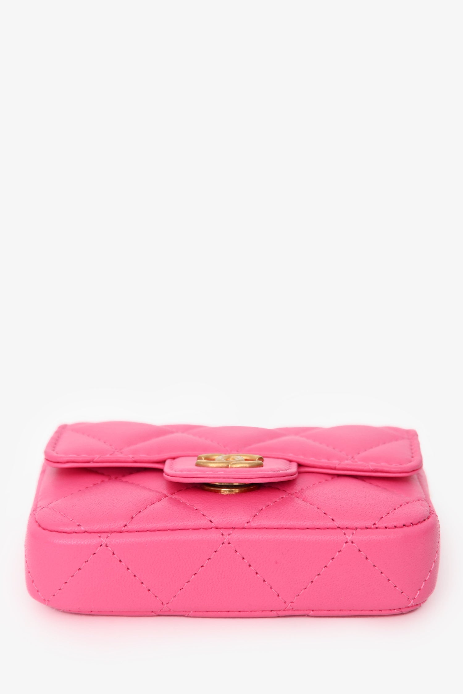 Pre-Loved Chanel™ Pink Lambskin Leather Mini CC Coco Belt Bag