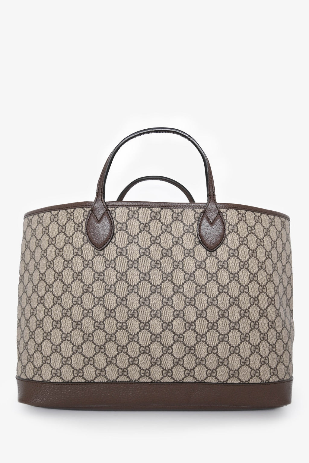 Gucci Brown Canvas GG Supreme Tote Bag with Double Handles