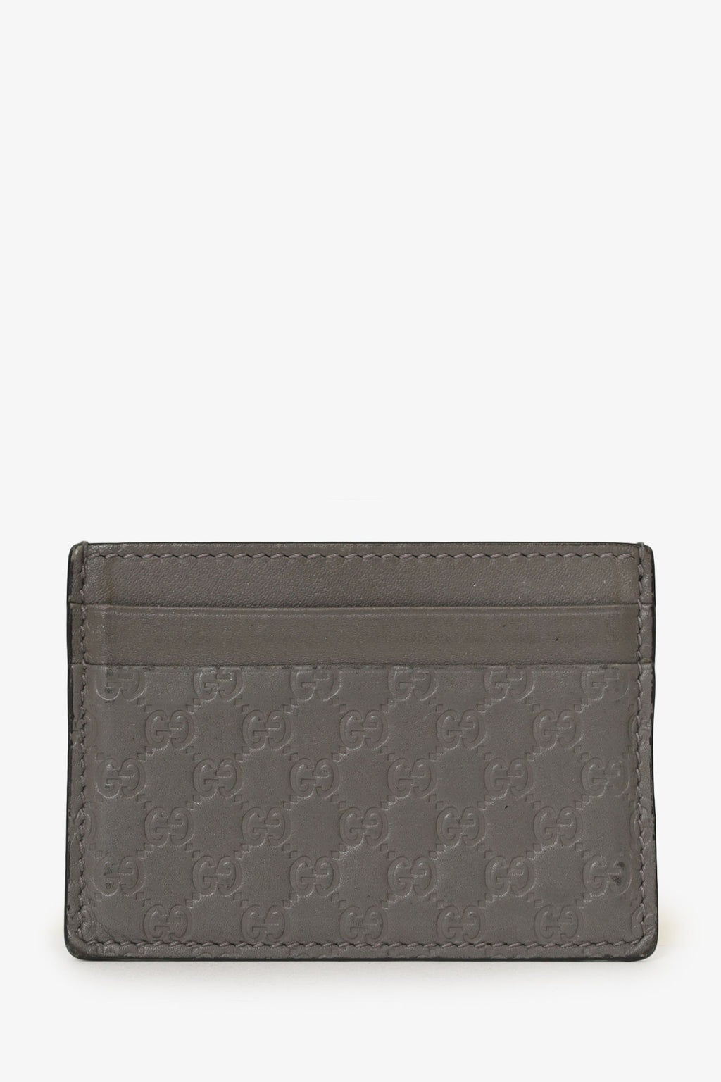 Gucci Grey Leather 'GG' Embossed  Holder