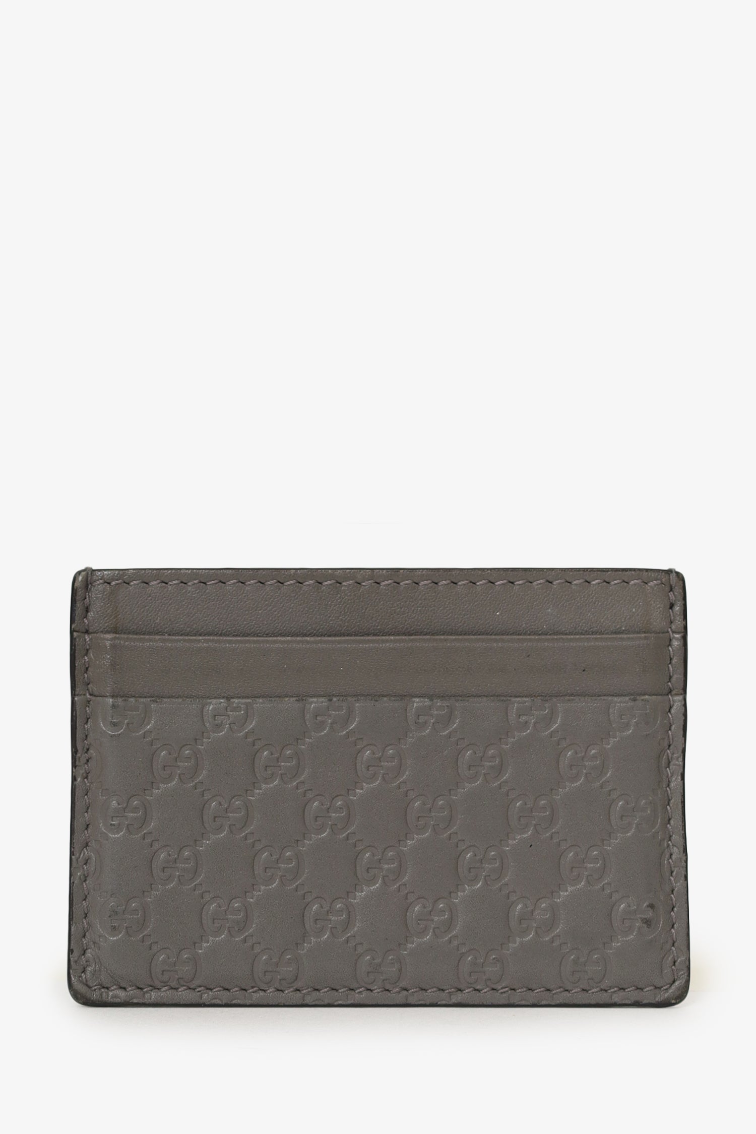 Gucci Grey Leather 'GG' Embossed  Holder