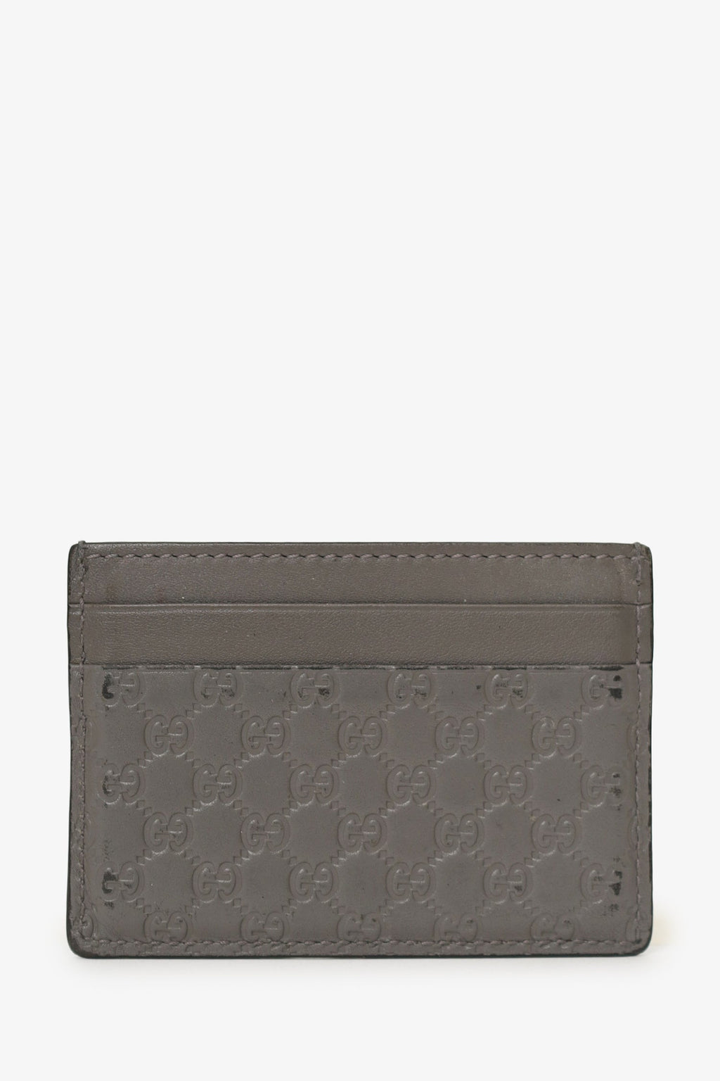 Gucci Grey Leather 'GG' Embossed  Holder