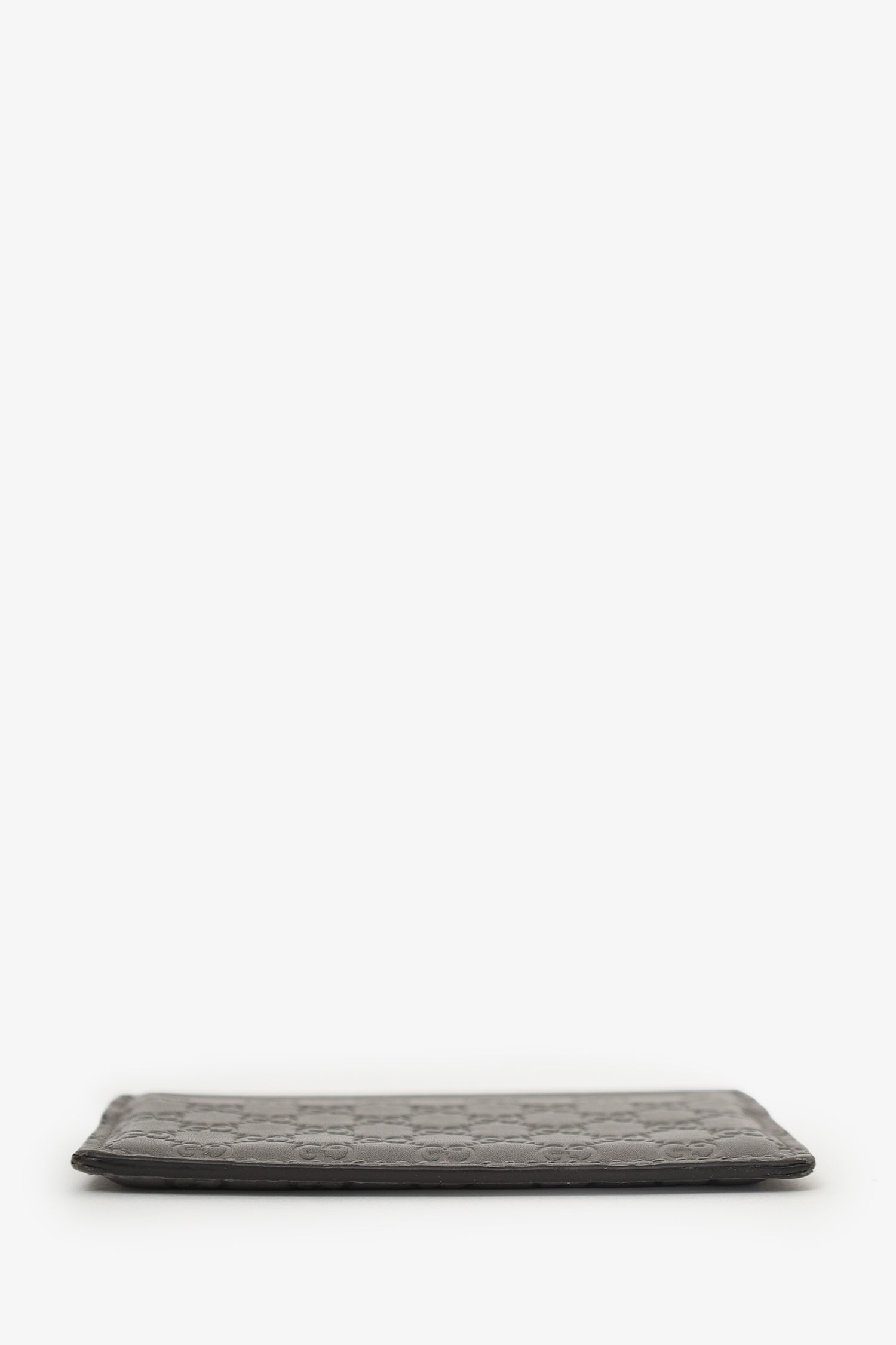 Gucci Grey Leather 'GG' Embossed  Holder