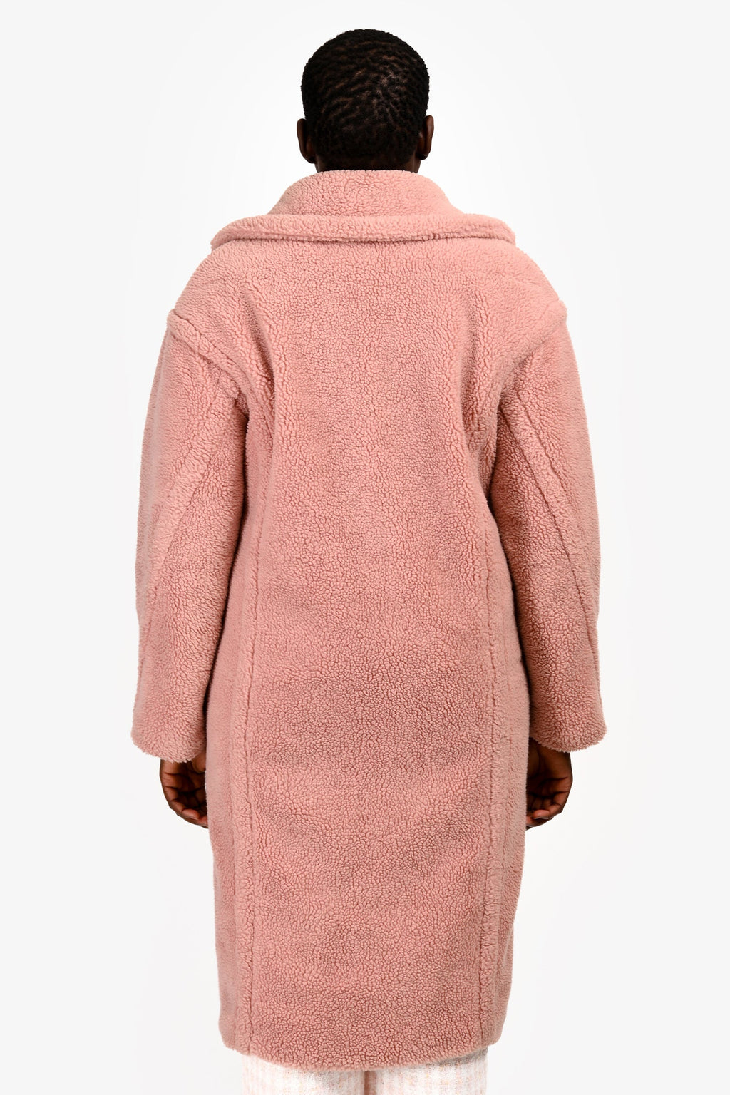 Ducie London Pink Faux Sherpa Teddy Long Coat Size M