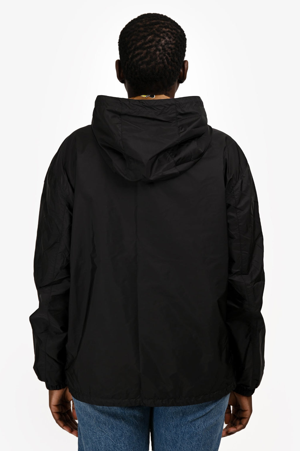 Prada 2019 Black/Brown Patterned Reversible Windbreaker Jacket Size L Mens