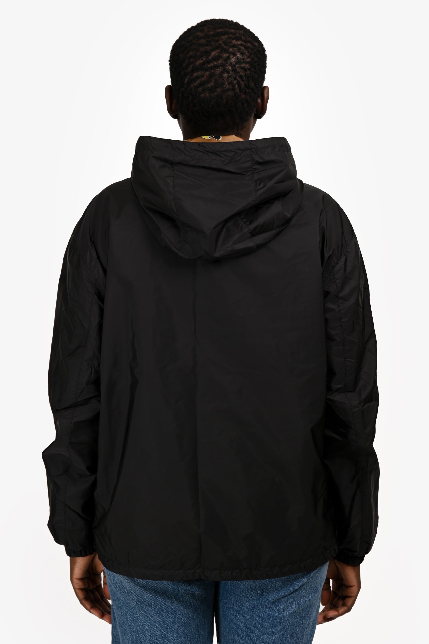 Prada 2019 Black/Brown Patterned Reversible Windbreaker Jacket Size L Mens