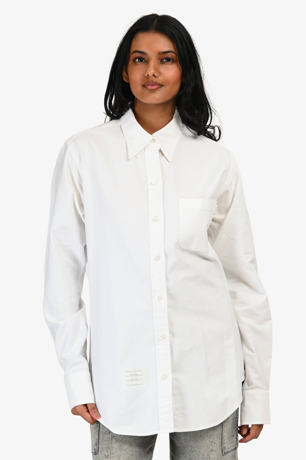 Thom Browne White/Multicolour Cotton Button-Up Shirt Estimated Size 4 Mens