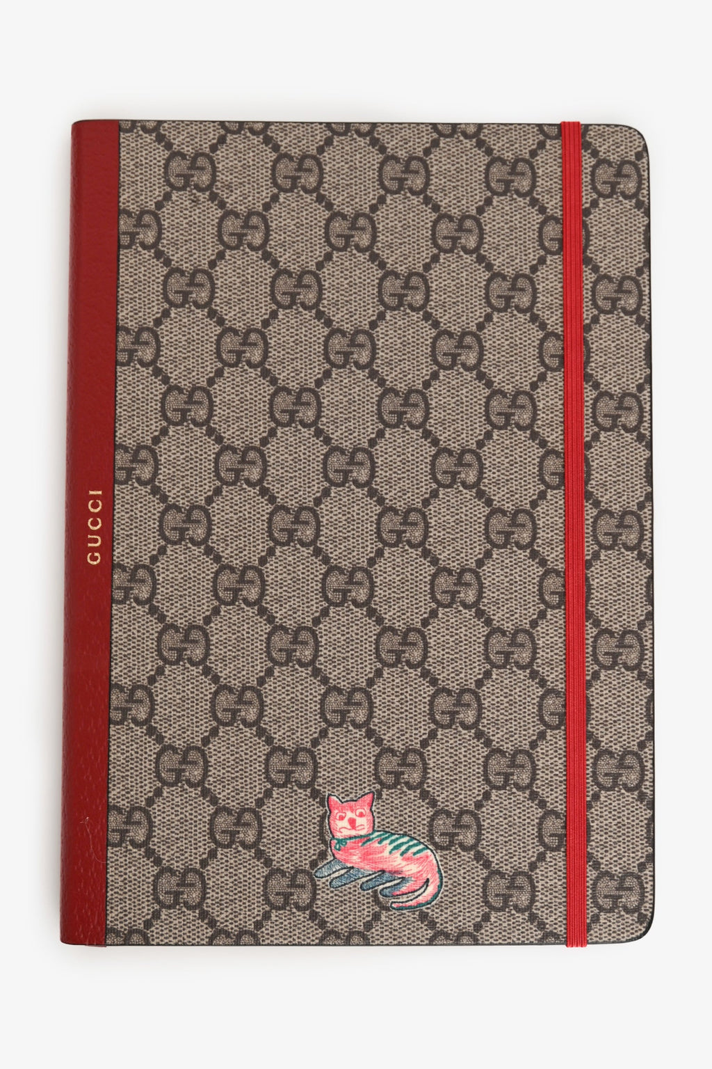 Gucci Brown/Red Coated Canvas GG Notebook
