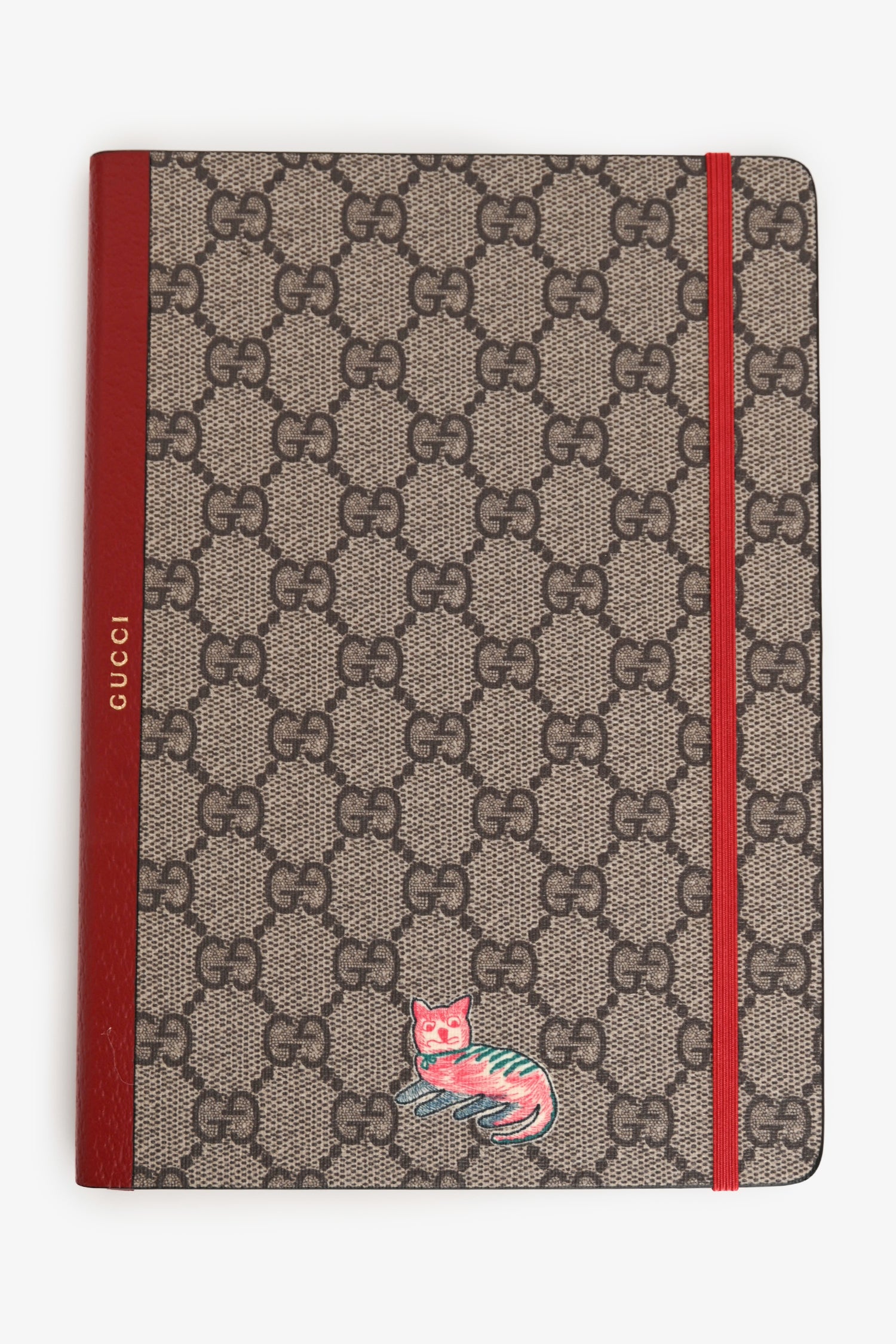 Gucci Brown/Red Coated Canvas GG Notebook