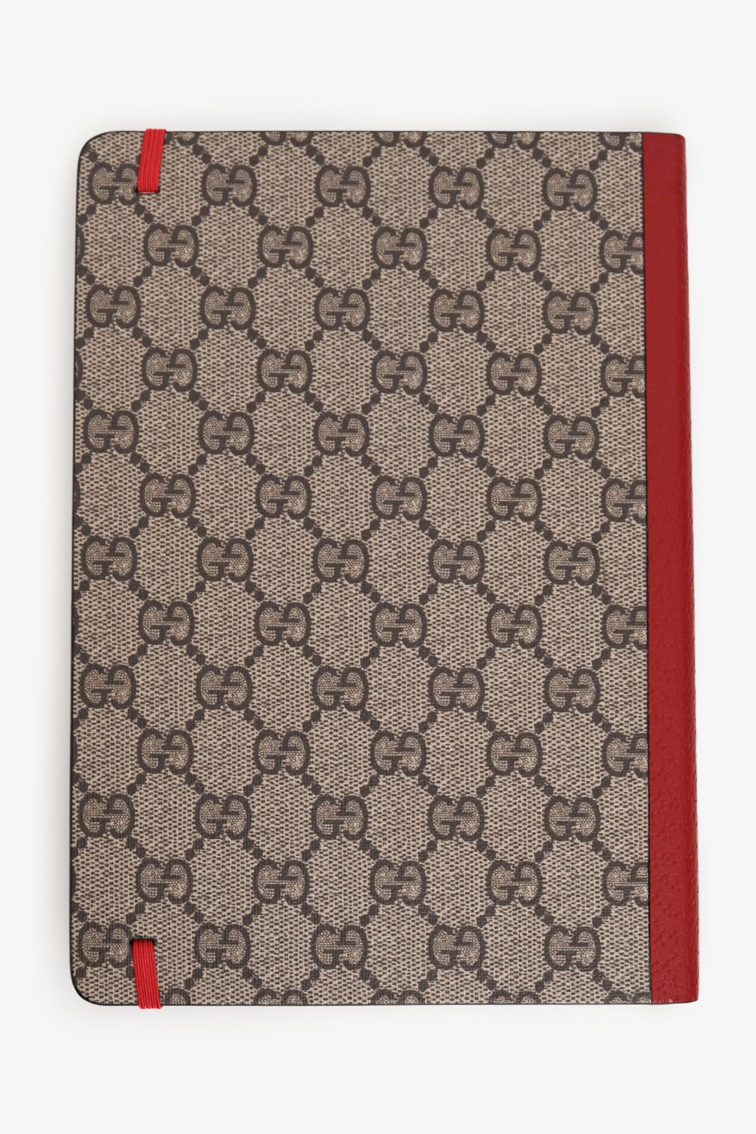 Gucci Brown/Red Coated Canvas GG Notebook