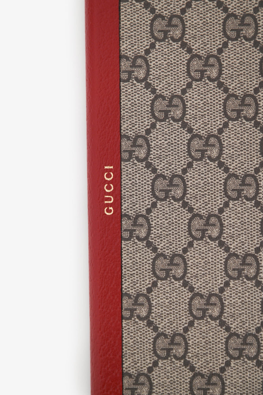 Gucci Brown/Red Coated Canvas GG Notebook