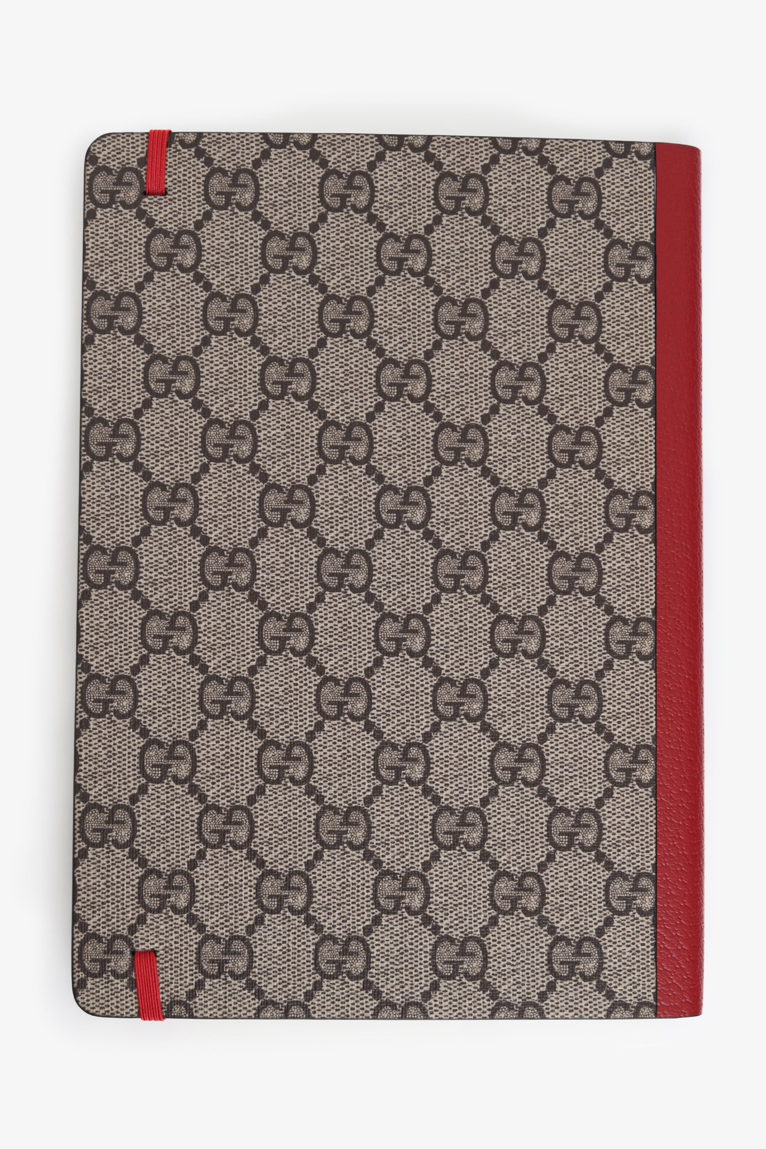 Gucci Brown/Red Coated Canvas GG Notebook