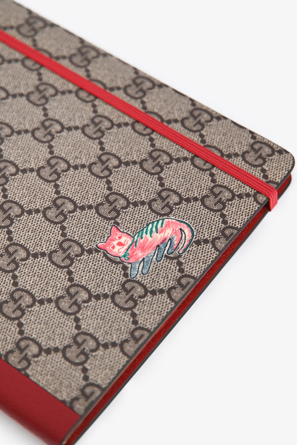 Gucci Brown/Red Coated Canvas GG Notebook