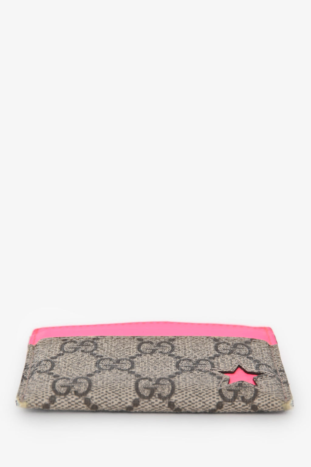 Gucci Brown/Neon Pink Coated Canvas/Leather holder