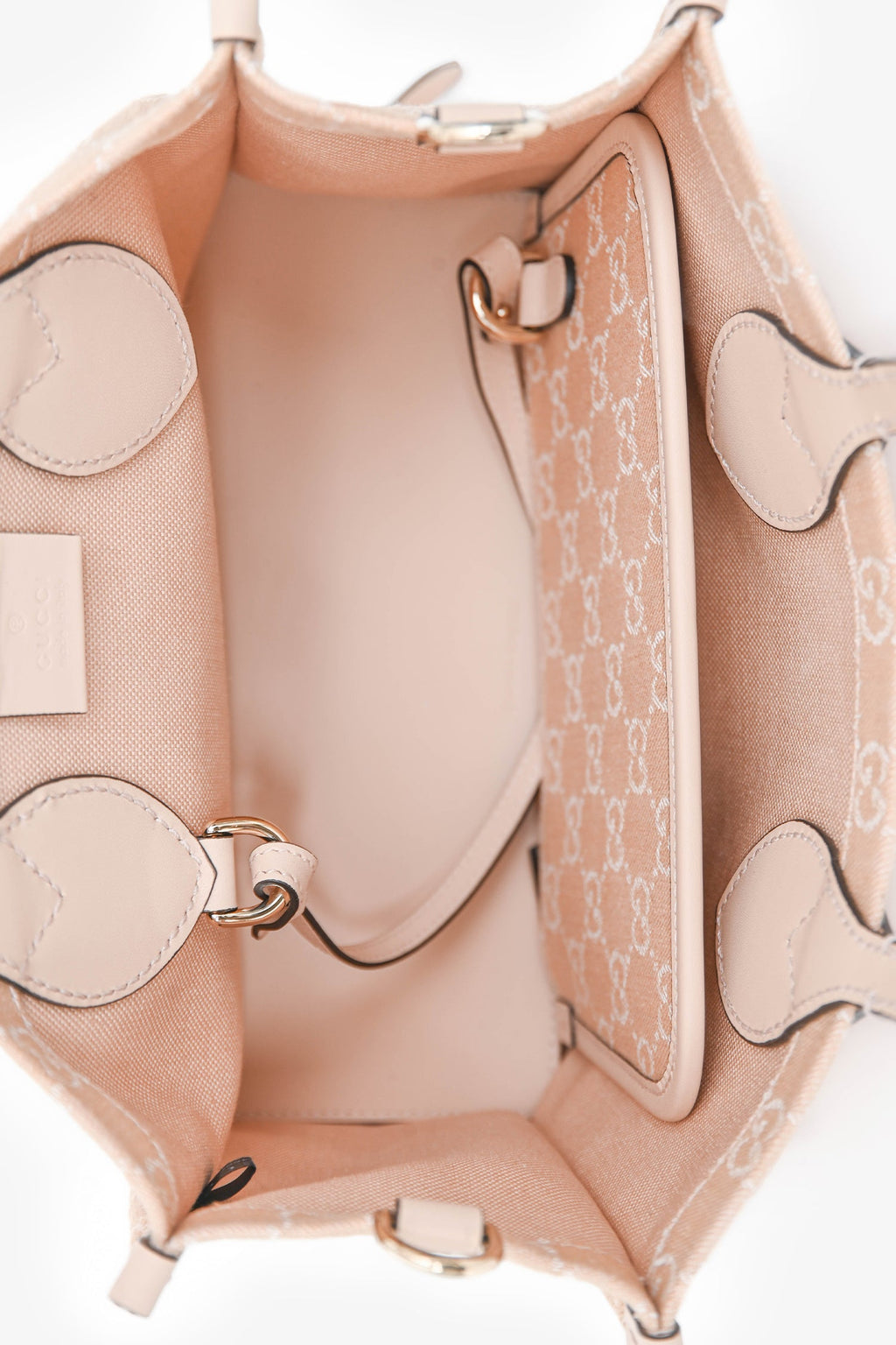 Gucci Beige Monogram Denim Ophidia Medium Shopper Tote with Strap + Pouch