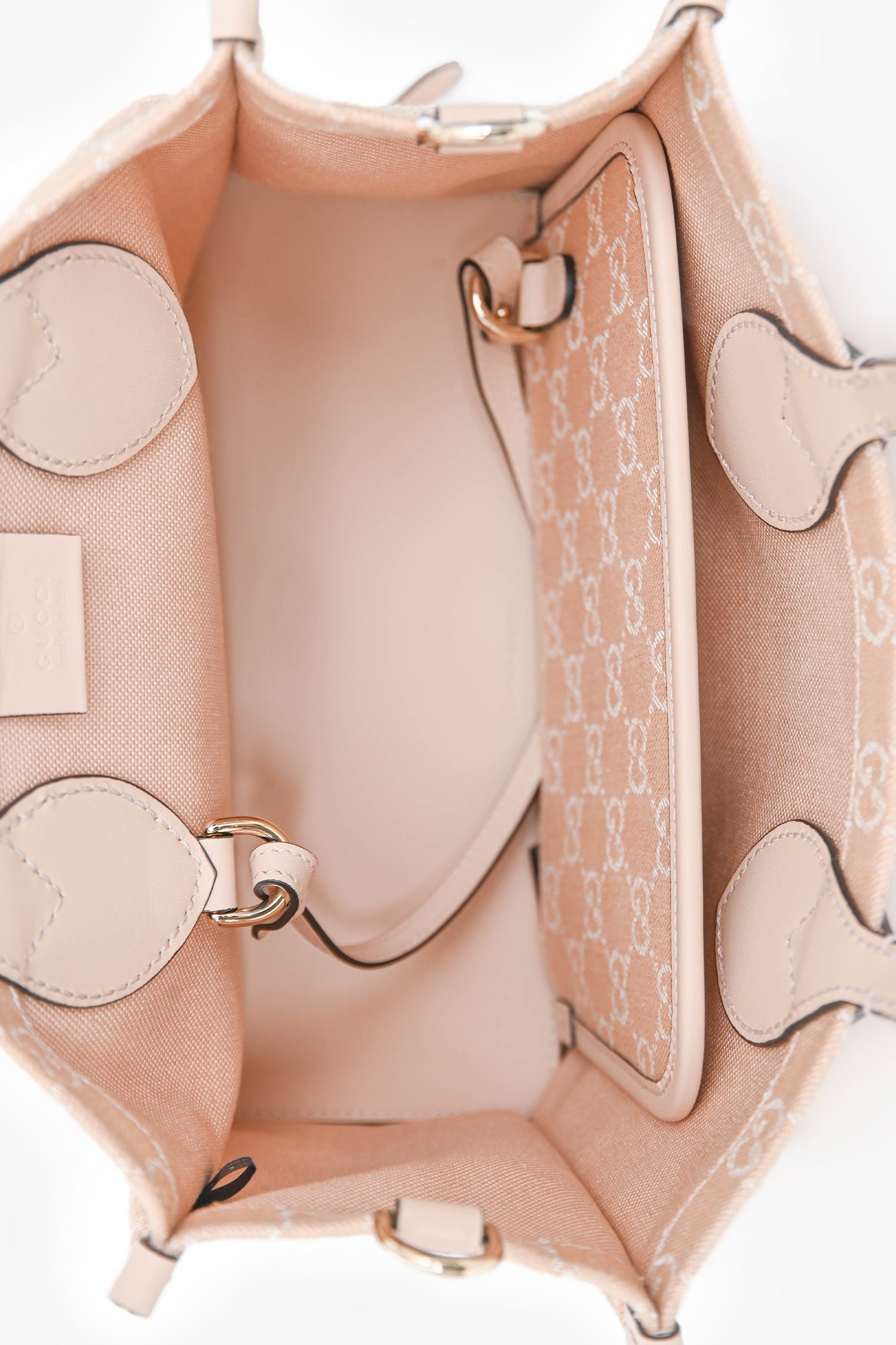 Gucci Beige Monogram Denim Ophidia Medium Shopper Tote with Strap + Pouch