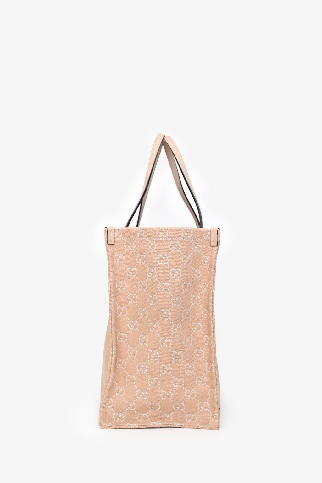 Gucci Beige Monogram Denim Ophidia Large Shopper Tote with Pouch