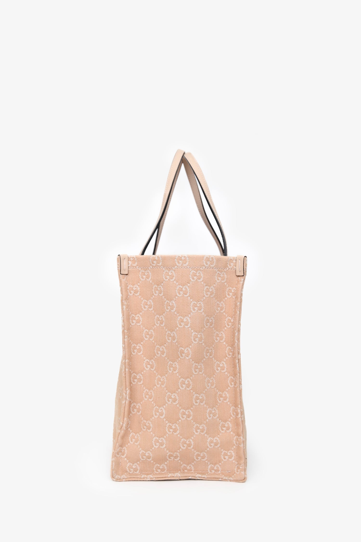 Gucci Beige Monogram Denim Ophidia Large Shopper Tote with Pouch
