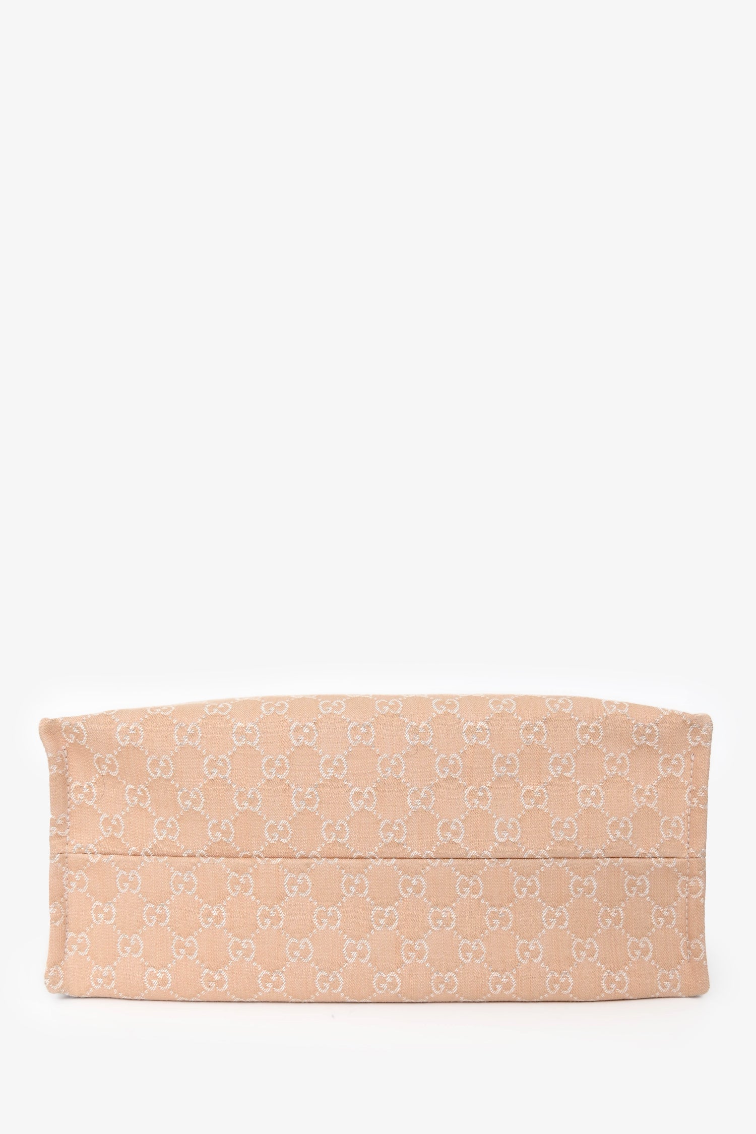 Gucci Beige Monogram Denim Ophidia Large Shopper Tote with Pouch