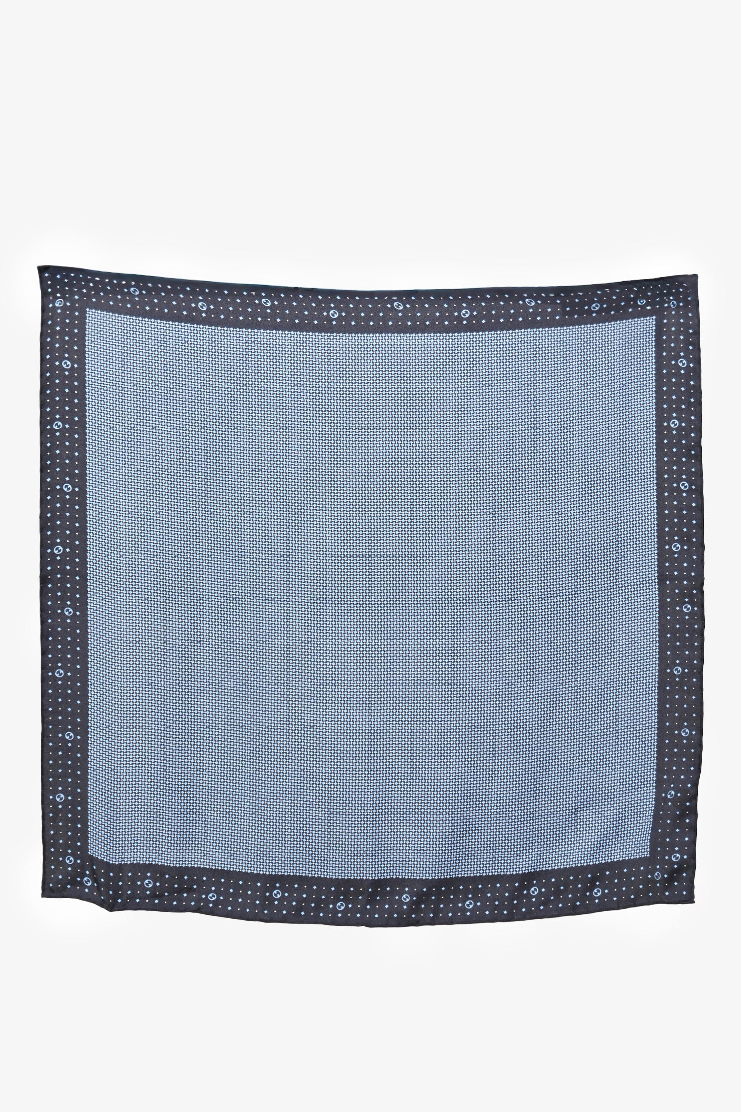 Gucci Blue Printed Silk Pocket Square