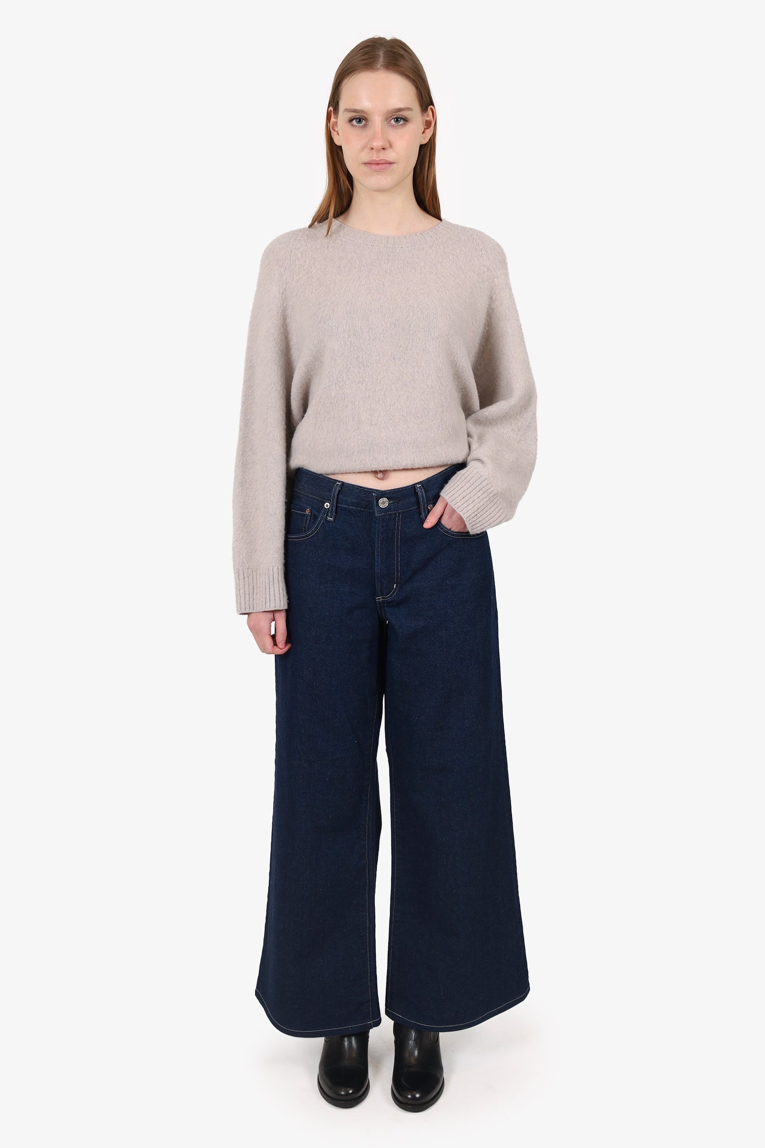 Agolde Dark Blue Wide Leg Jeans Size 28