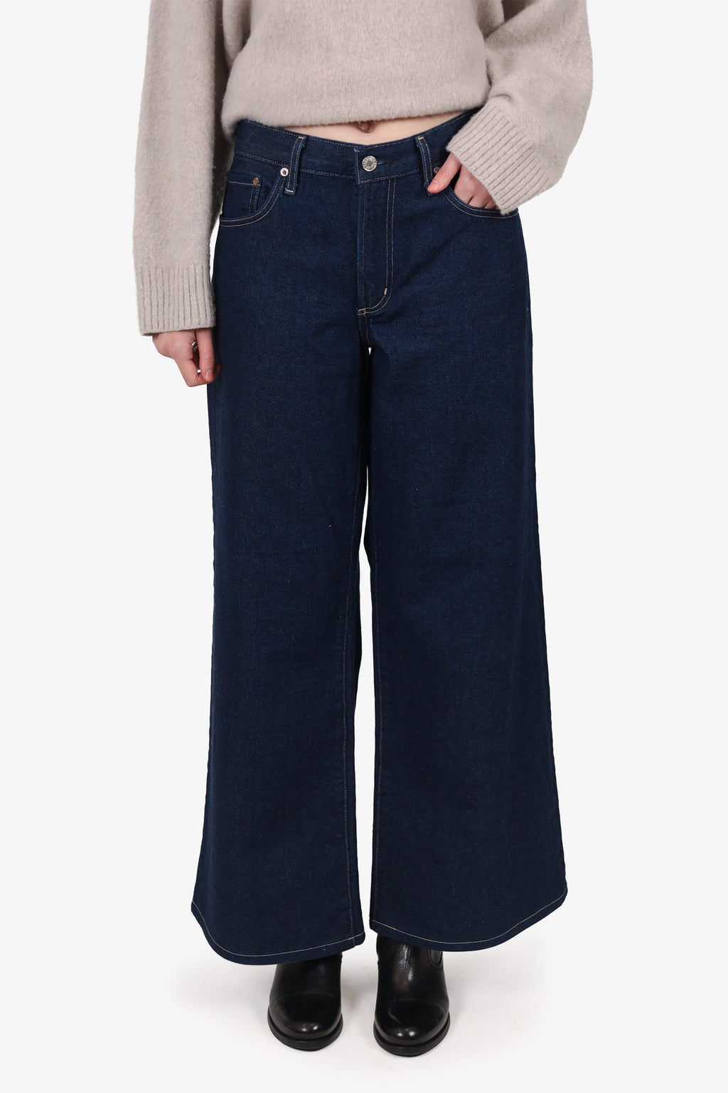 Agolde Dark Blue Wide Leg Jeans Size 28