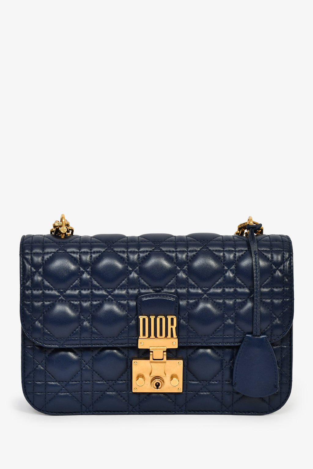Christian Dior 2017 Navy Blue Cannage Leather Dioraddict Flap Bag