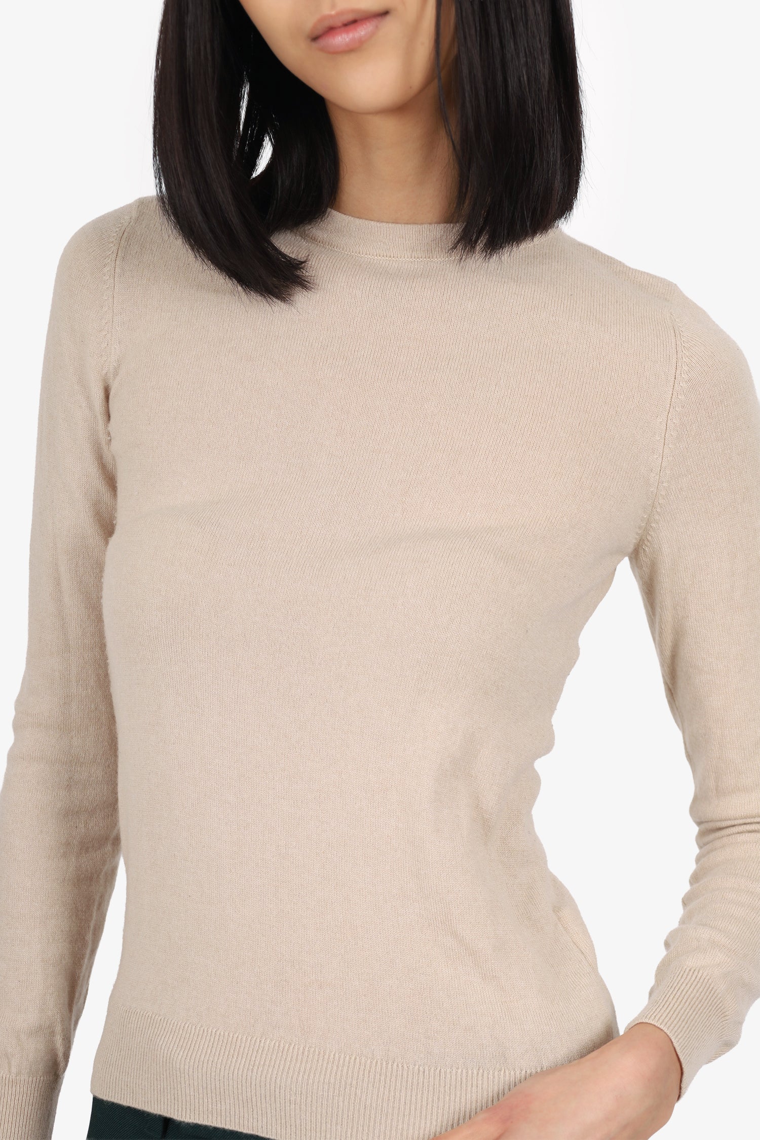 Brunello Cucinelli Beige Cashmere Long Sleeve Sweater Size XXS