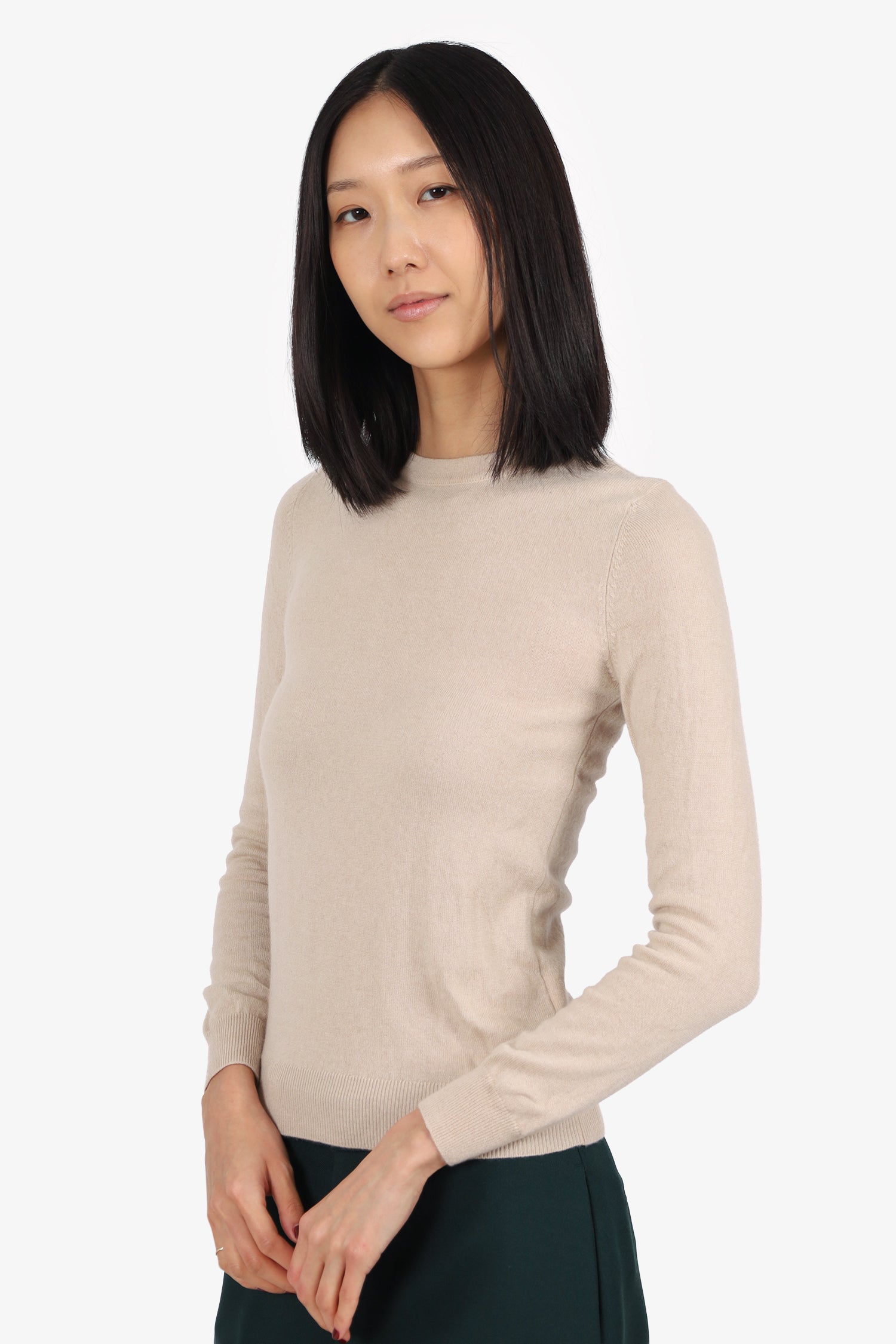 Brunello Cucinelli Beige Cashmere Long Sleeve Sweater Size XXS