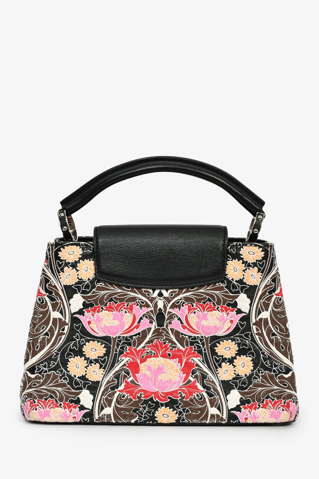 Louis Vuitton 2015 Black/Multicolour Leather Wild Flowers Capucines BB Top Handle Bag with Strap